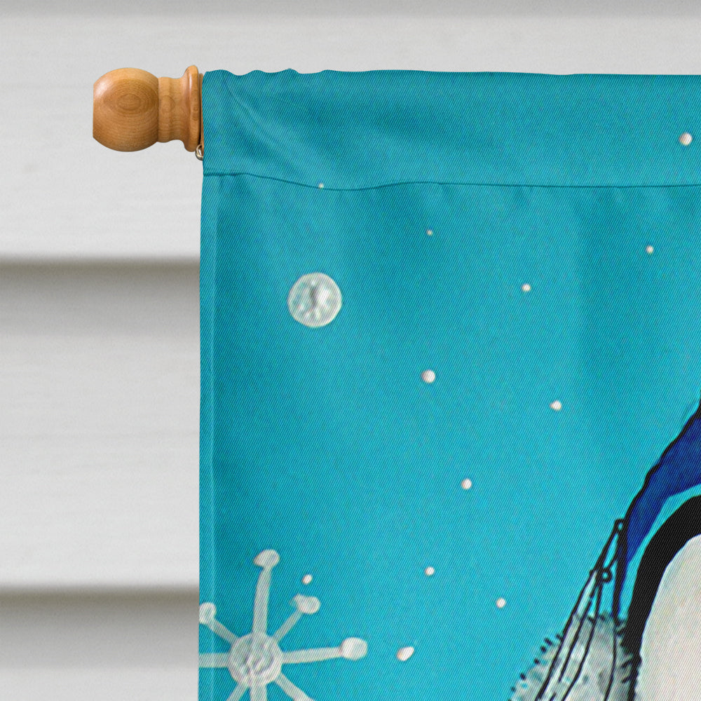 Somethin's Fishy Christmas Penguin  Flag Canvas House Size PJC1020CHF
