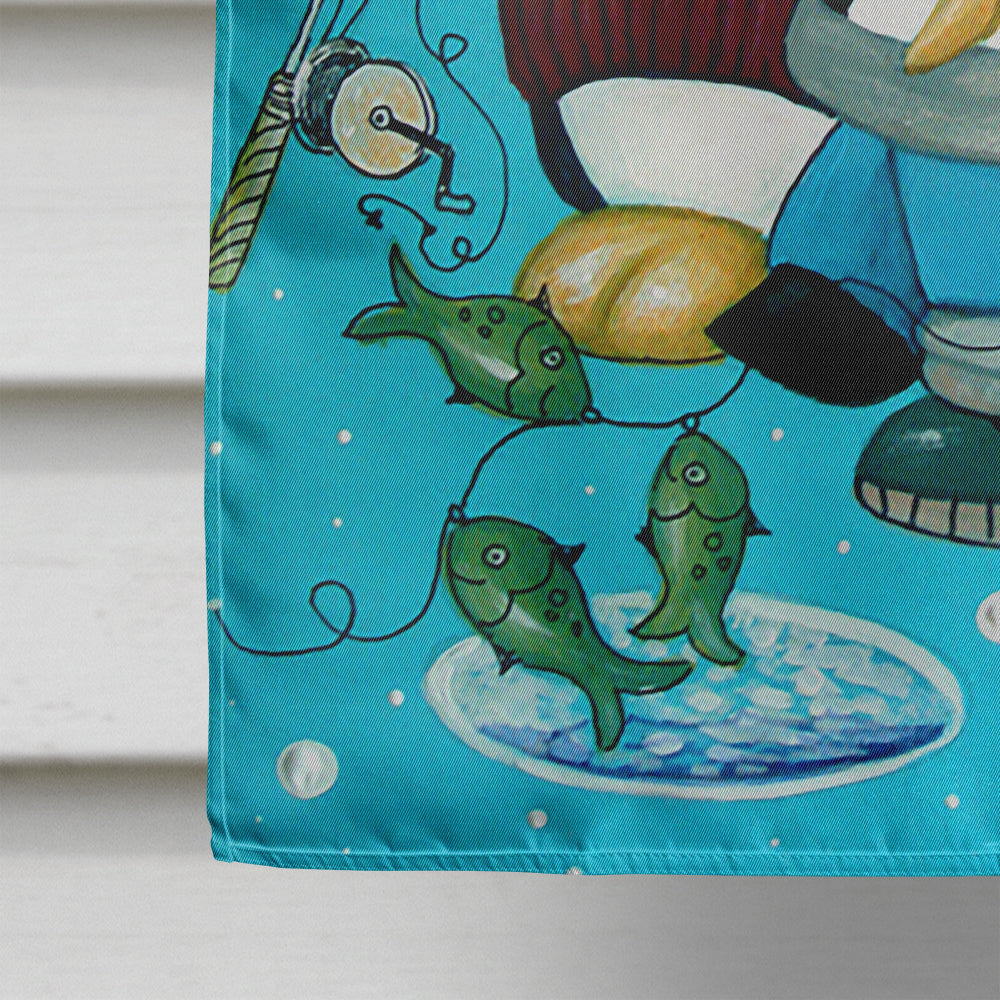 Somethin's Fishy Christmas Penguin  Flag Canvas House Size PJC1020CHF  the-store.com.