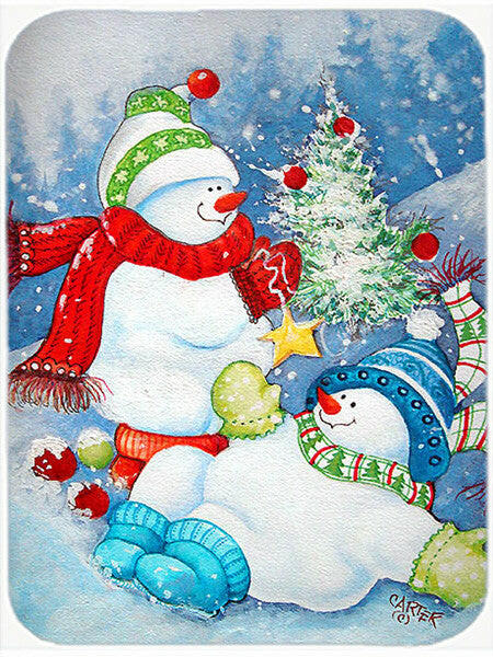 The Teens Celebrate Snowman Glass Cutting Board Large PJC1021LCB by Caroline's Treasures