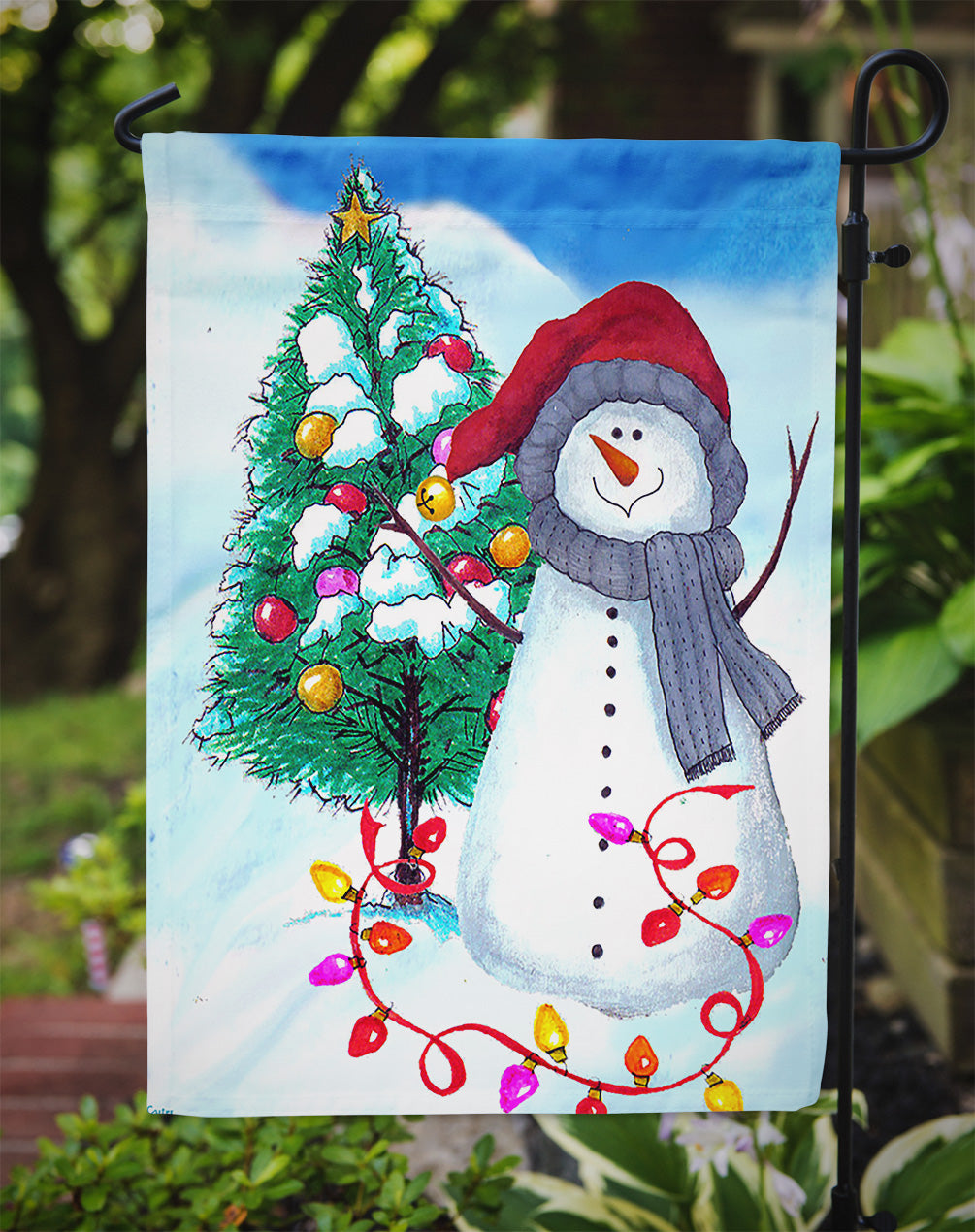 Trimming the Tree Snowman Flag Garden Size PJC1024GF