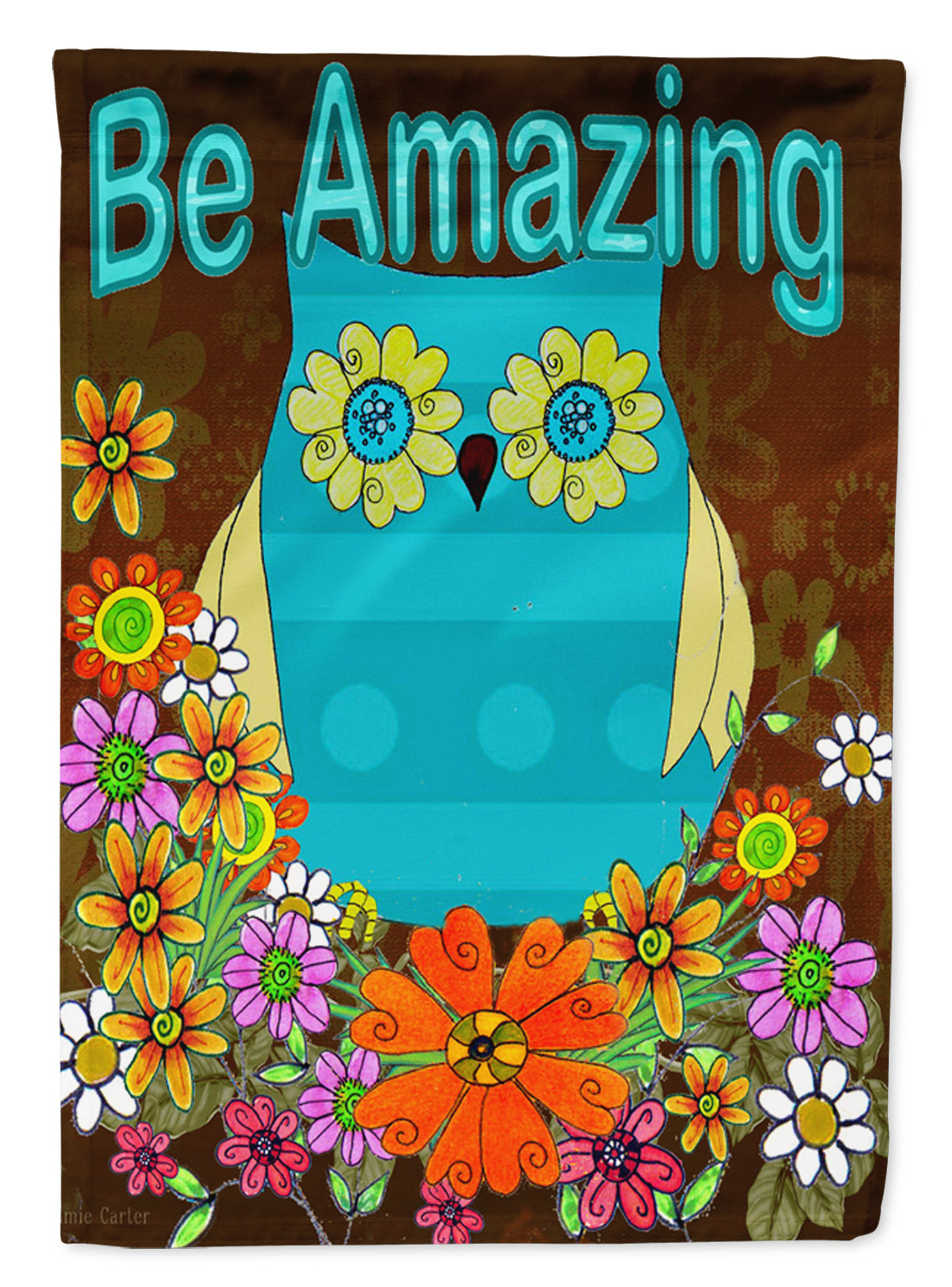Be Amazing Owl Flag Canvas House Size PJC1025CHF