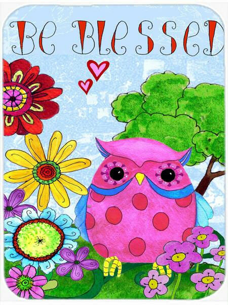 Be Blessed Owl Glass Cutting Board Large PJC1026LCB by Caroline&#39;s Treasures