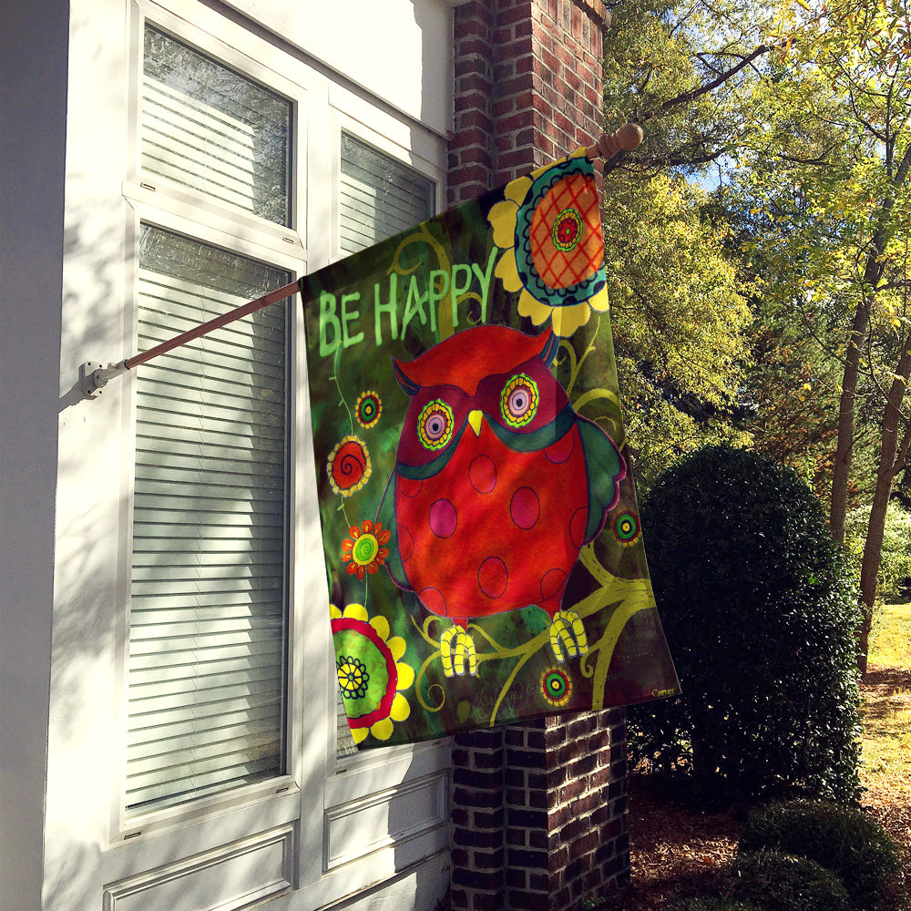 Be Happy Oh Yeah Owl Flag Canvas House Size PJC1027CHF  the-store.com.