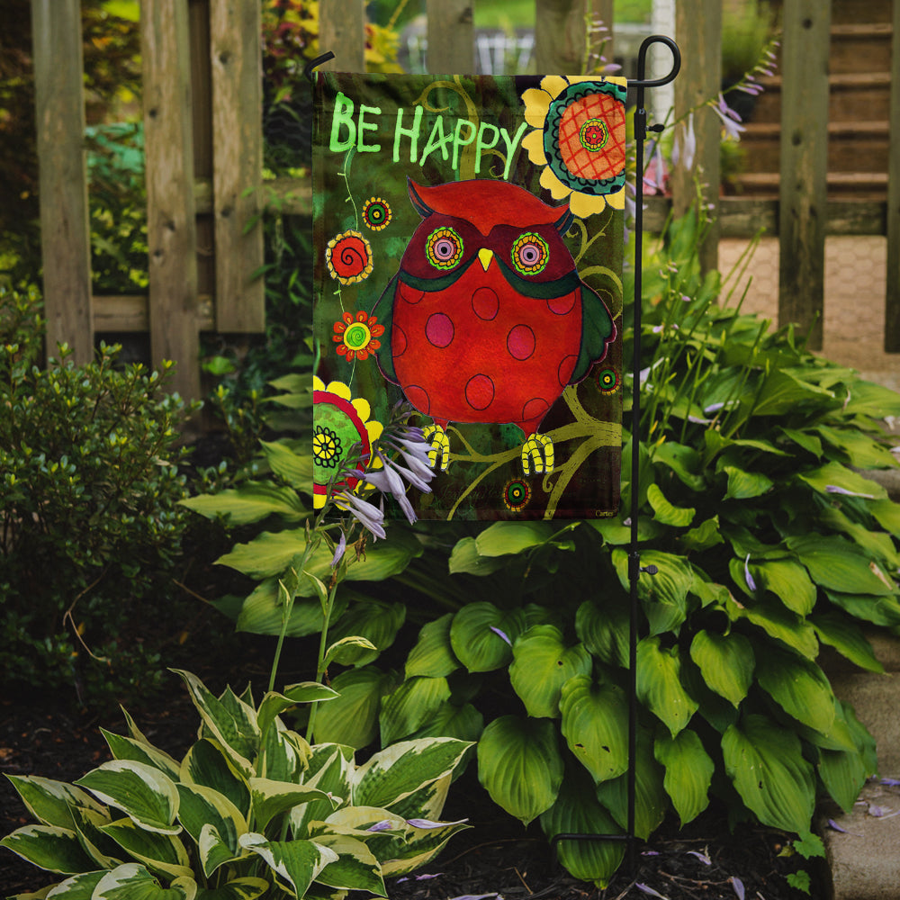 Be Happy Oh Yeah Owl Flag Garden Size  the-store.com.