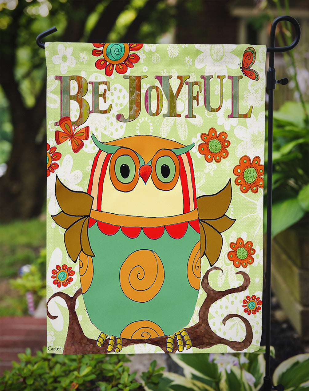 Be Joyful Owl Flag Garden Size PJC1028GF  the-store.com.