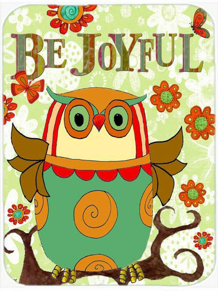 Be Joyful Owl Glass Cutting Board Large PJC1028LCB by Caroline&#39;s Treasures