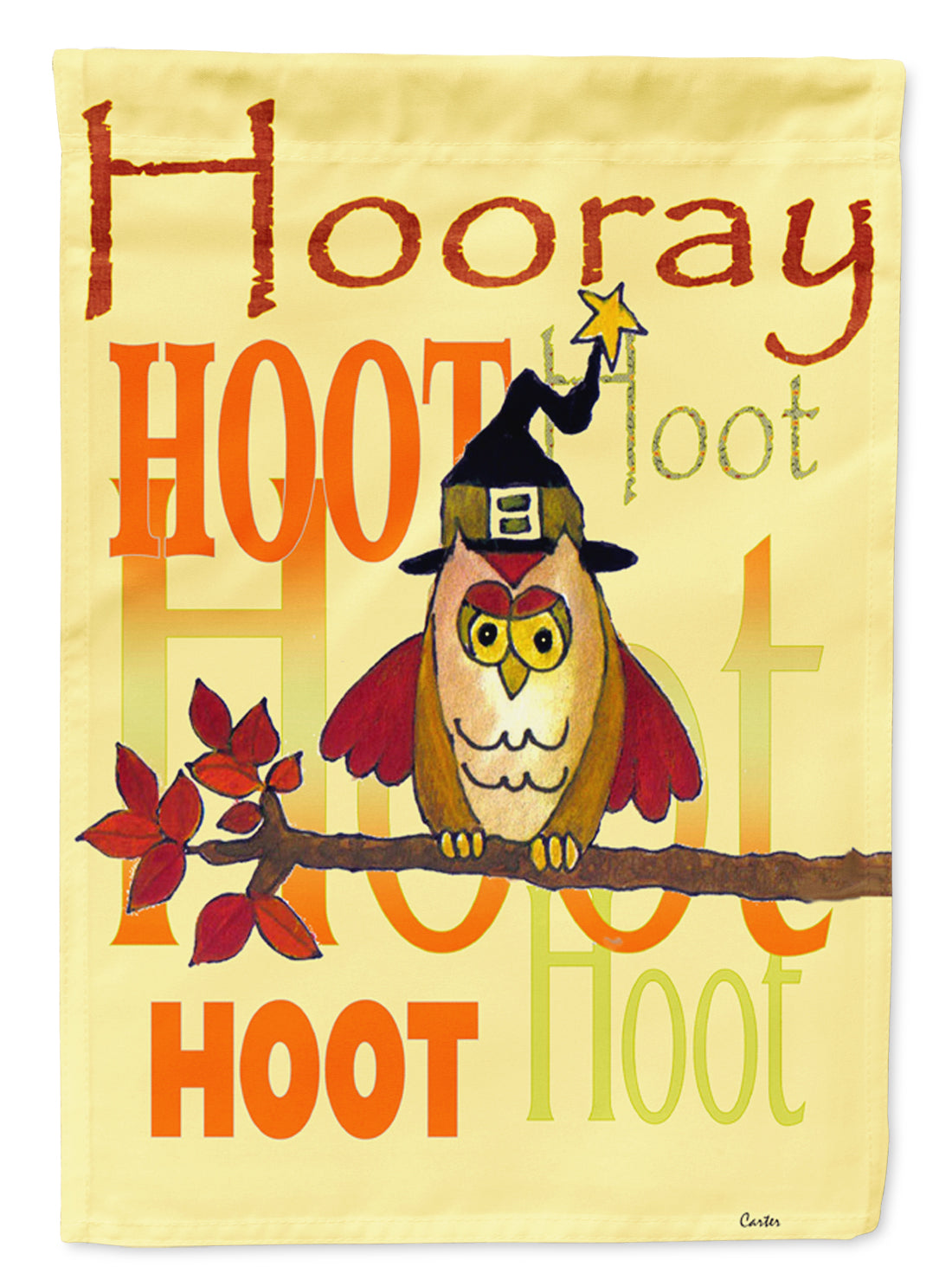 Hooray Hoot Hoot Owl Flag Canvas House Size PJC1030CHF  the-store.com.
