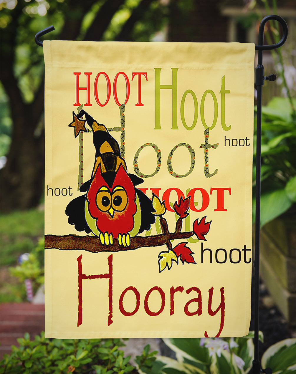Hoot Hoot Hooray Owl Flag Garden Size PJC1031GF  the-store.com.