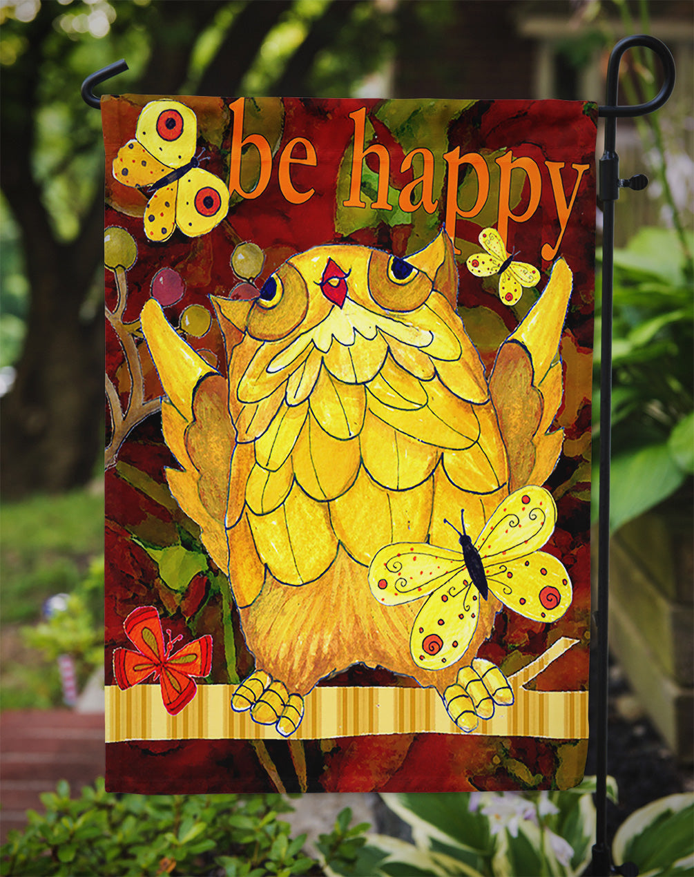 Happy Happy Day Owl Flag Garden Size PJC1034GF  the-store.com.