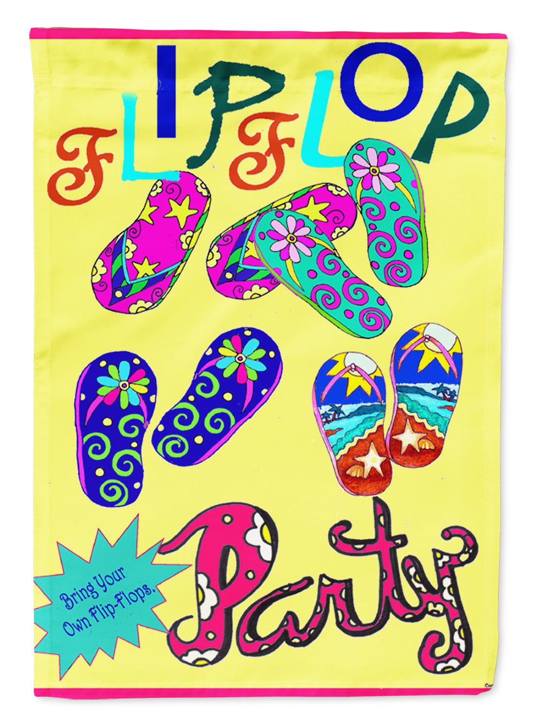 Bring your Own Filp Flops Flag Canvas House Size PJC1035CHF  the-store.com.