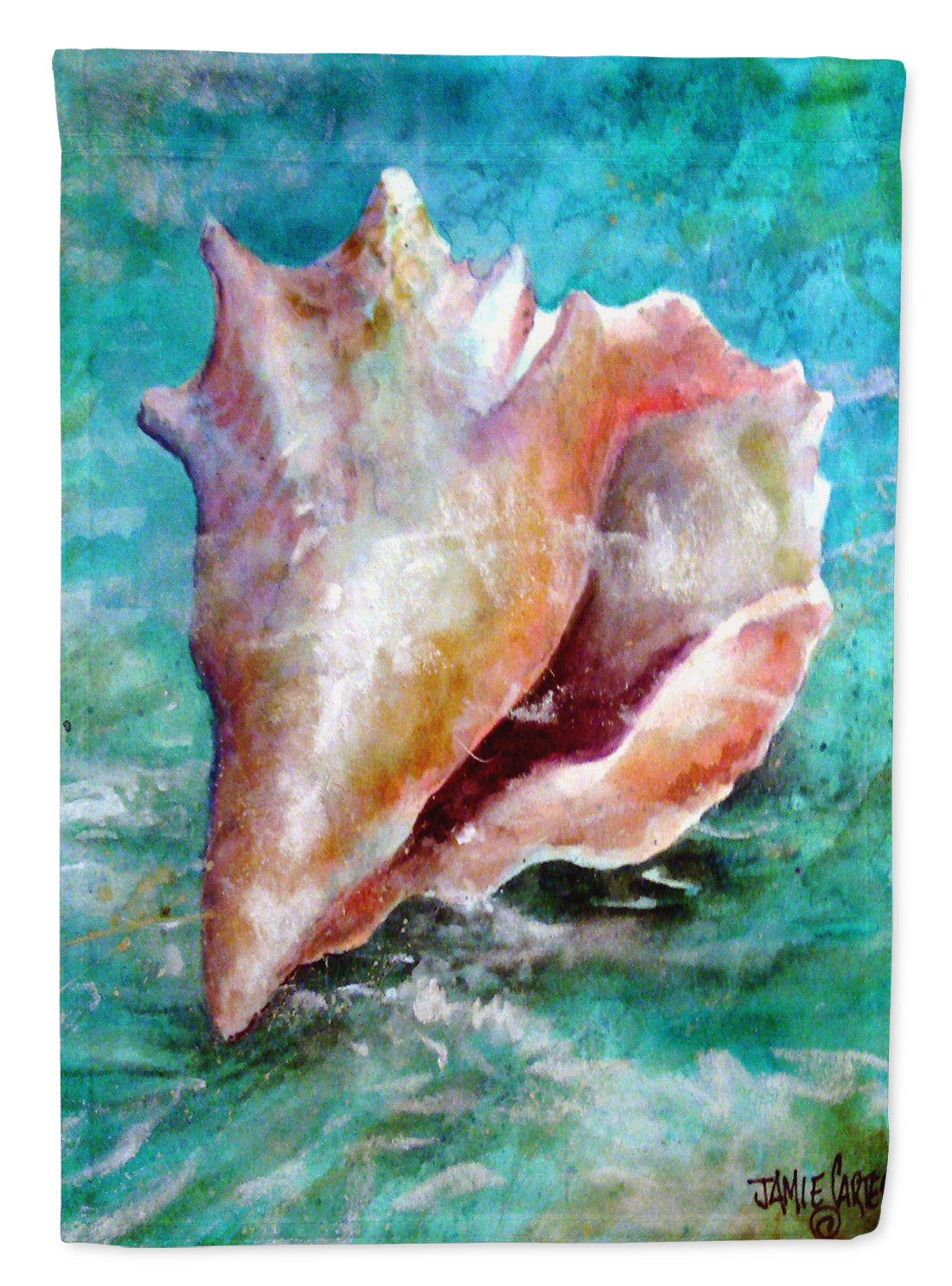 The Jewel of the Sea Shell Flag Canvas House Size PJC1036CHF