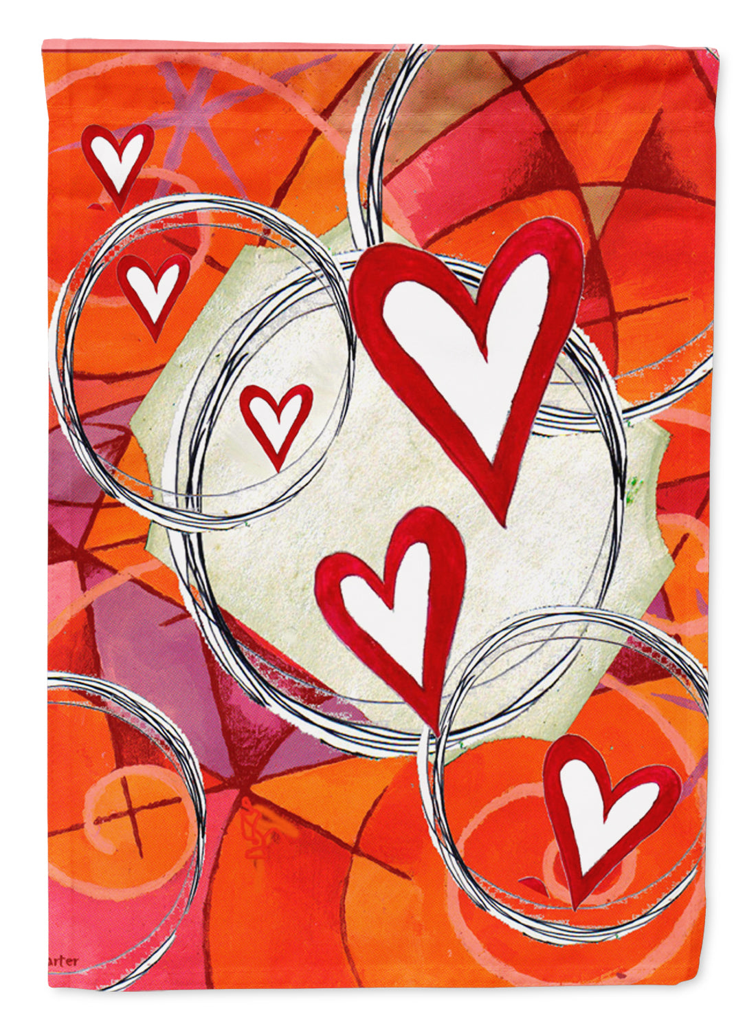 Circle of Love Valentine&#39;s Day Flag Canvas House Size PJC1038CHF