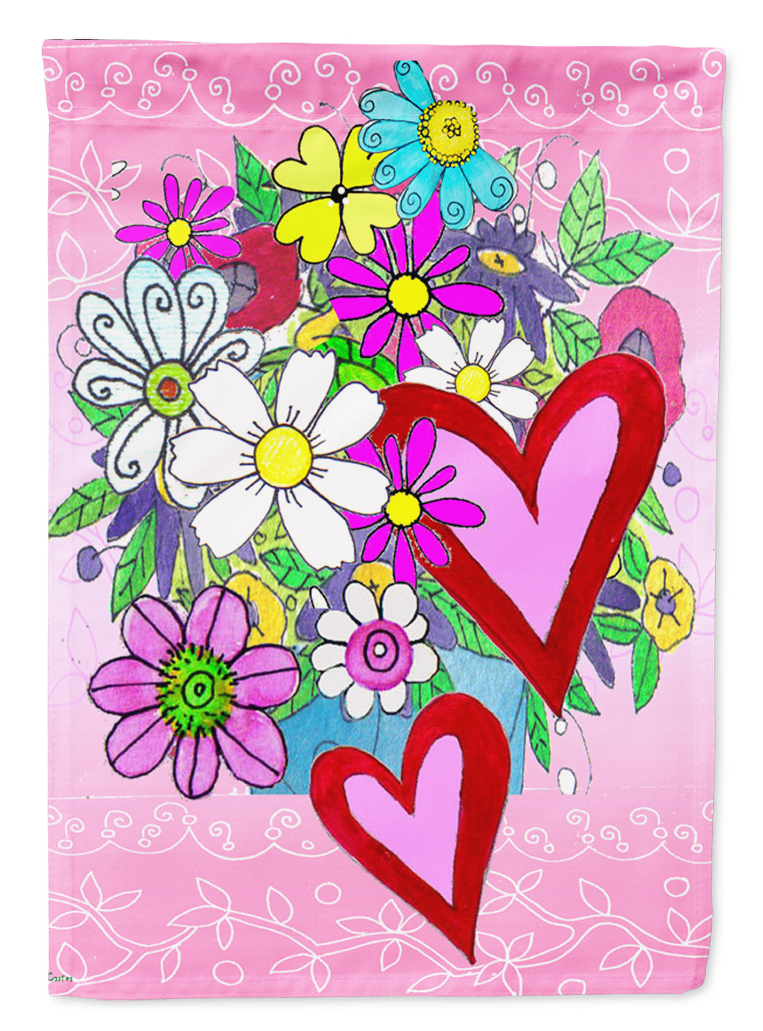 True Love Bouquet Valentine's Day Flag Canvas House Size PJC1040CHF  the-store.com.