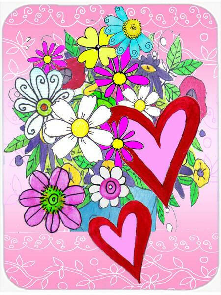 True Love Bouquet Valentine&#39;s Day Glass Cutting Board Large PJC1040LCB by Caroline&#39;s Treasures