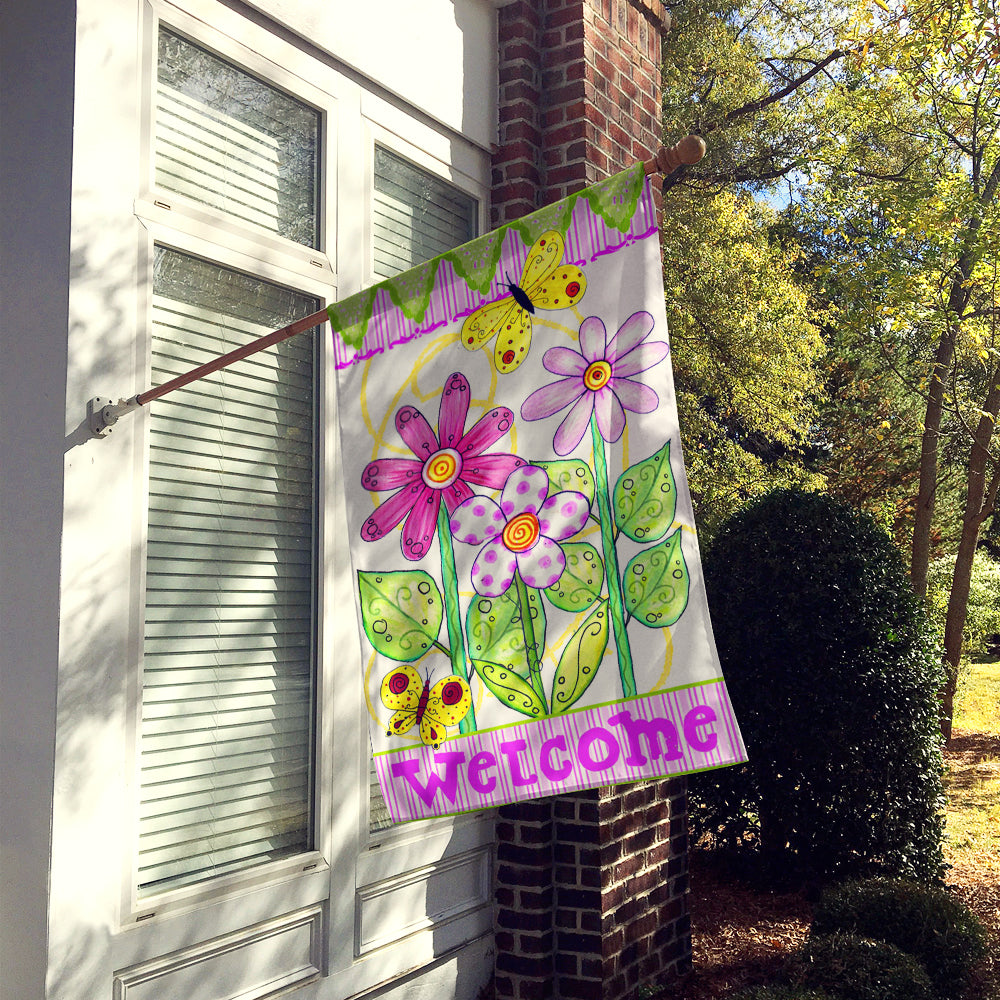 Flower Welcome Flag Canvas House Size PJC1048CHF