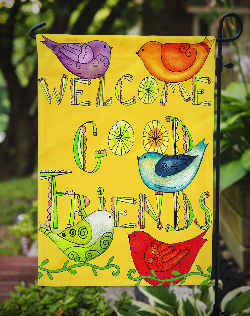 Welcome Good Friends Inspirational Flag Jardin Taille PJC1055GF