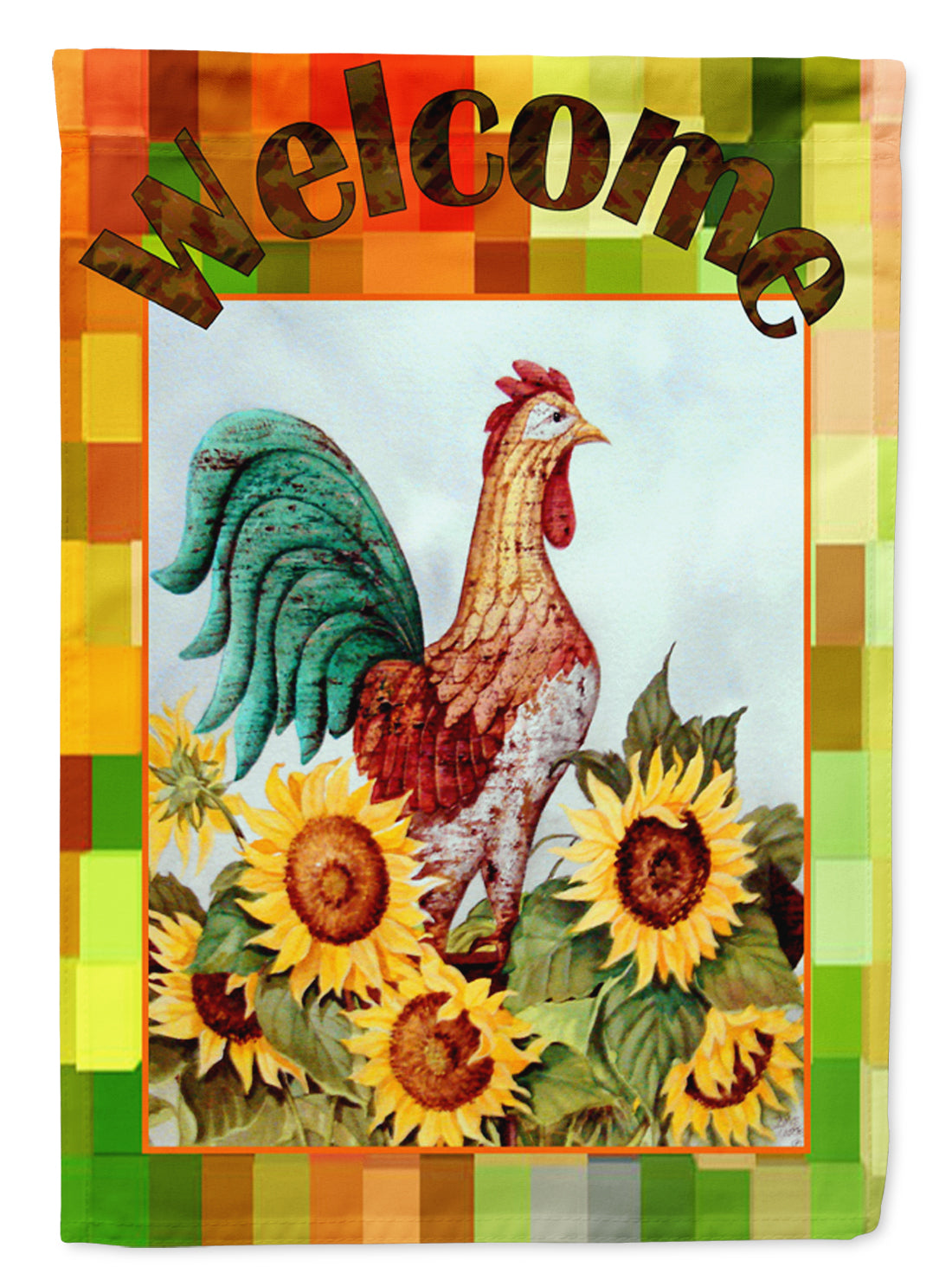 Welcome Rooster Flag Canvas House Size PJC1056CHF  the-store.com.