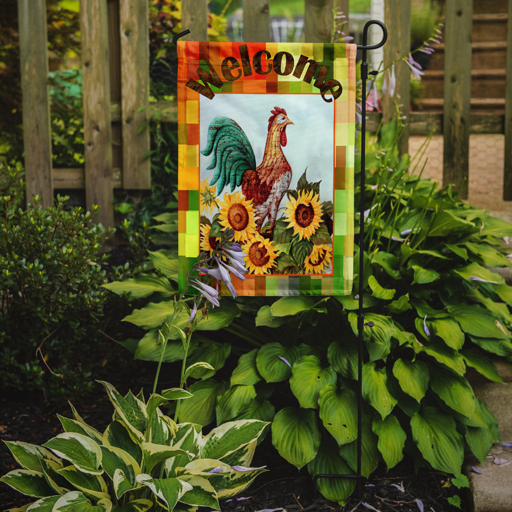 Welcome Rooster Flag Garden Size