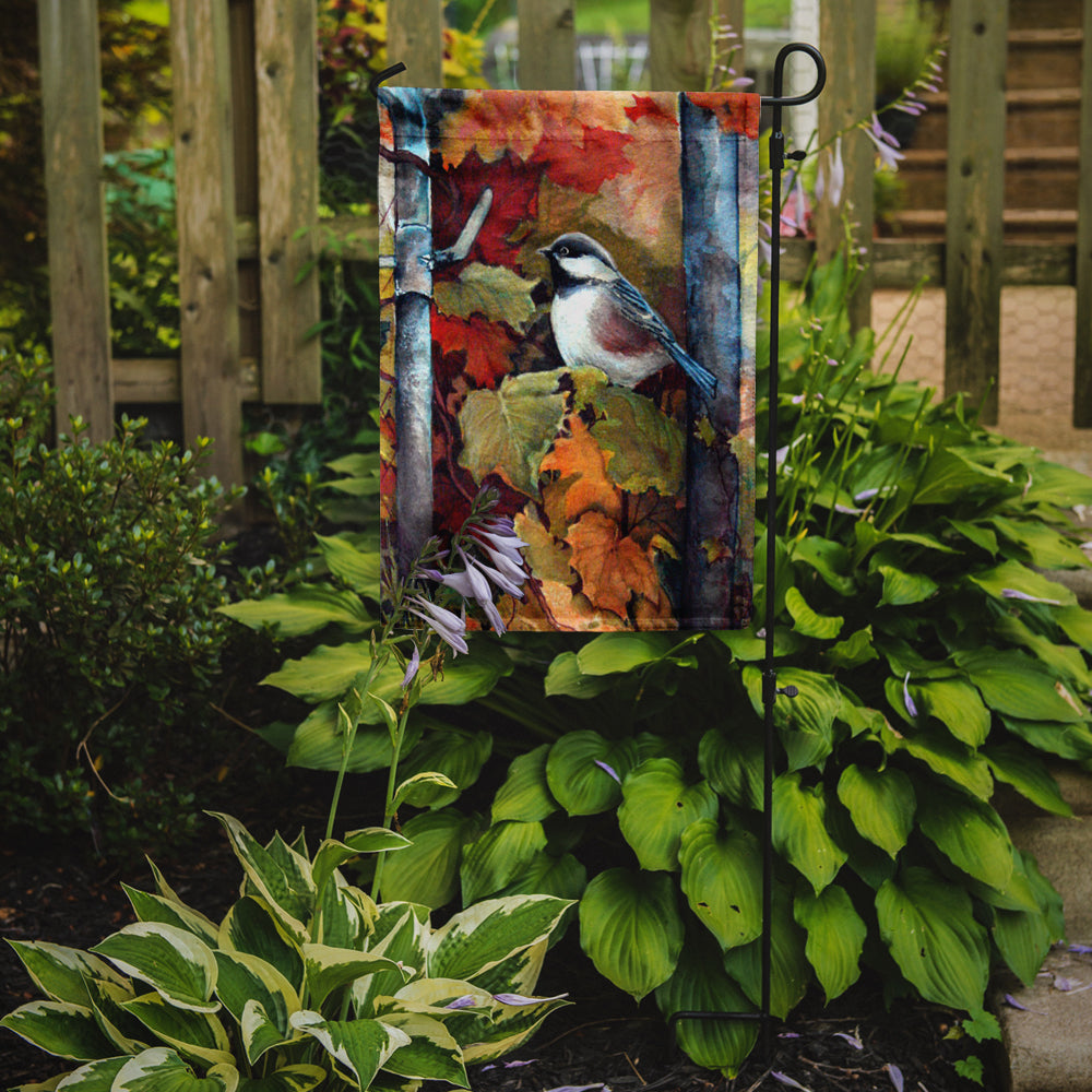 Fence Sitter Chickadee Flag Garden Size
