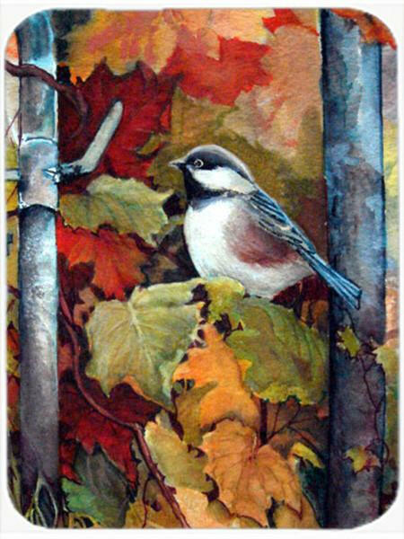 Fence Sitter Chickadee Glass Cutting Board Large PJC1060LCB by Caroline&#39;s Treasures