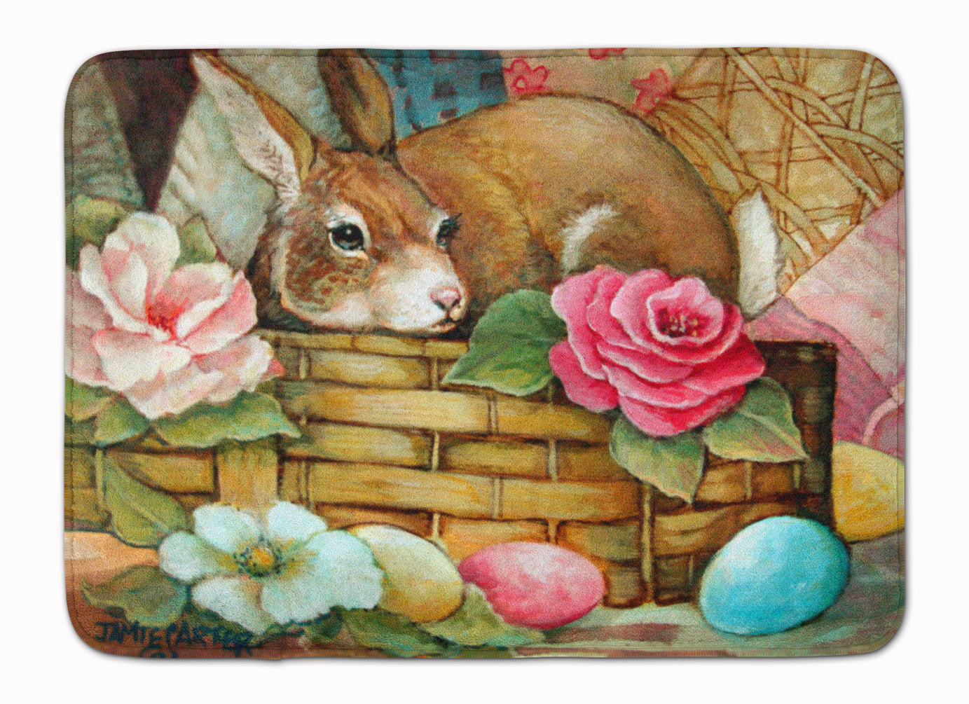 A Touch of Color Rabbit Easter Machine Washable Memory Foam Mat PJC1063RUG - the-store.com