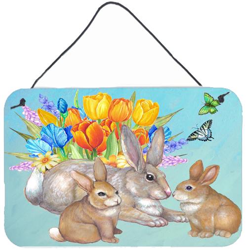 Bunny Family Easter Rabbit Wall or Door Hanging Prints by Caroline&#39;s Treasures