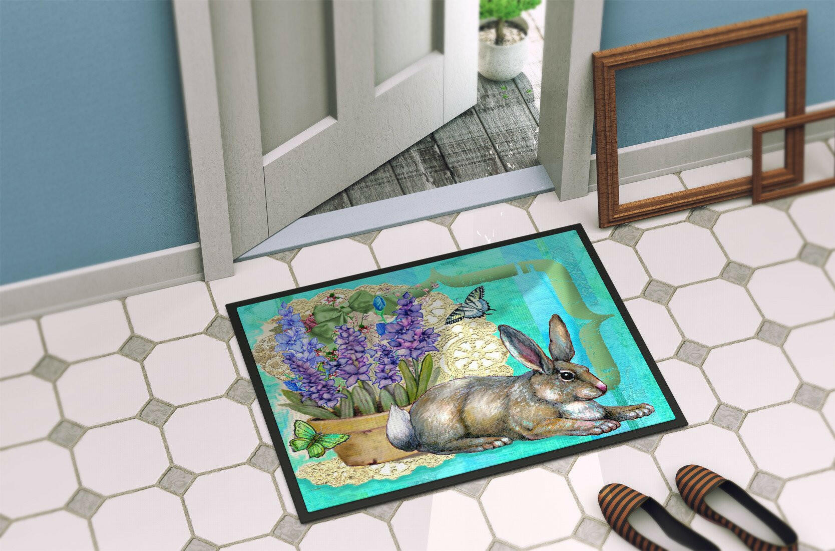 Springtime Easter Rabbit Indoor or Outdoor Mat 24x36 PJC1068JMAT - the-store.com