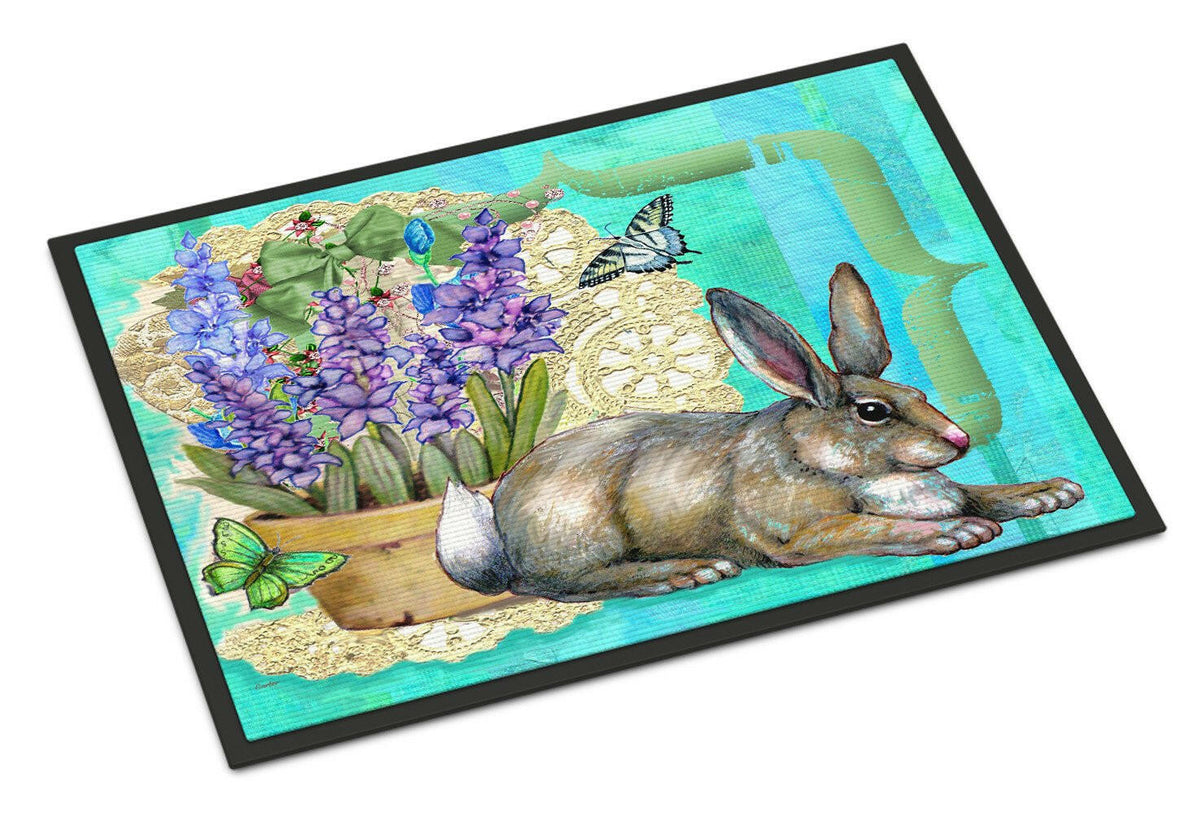 Springtime Easter Rabbit Indoor or Outdoor Mat 18x27 PJC1068MAT - the-store.com