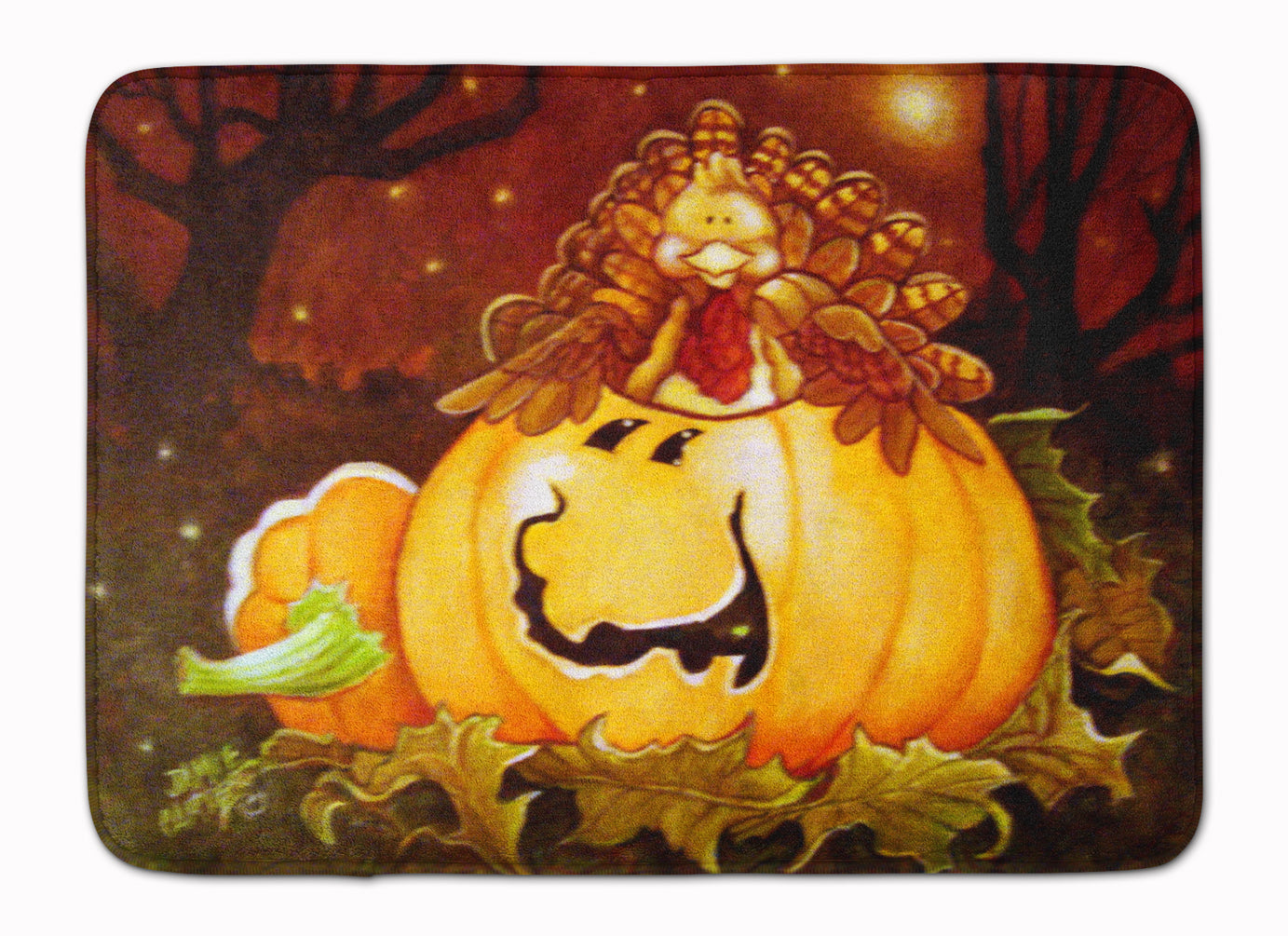 Somebody to Love Pumpkin Halloween Machine Washable Memory Foam Mat PJC1070RUG - the-store.com