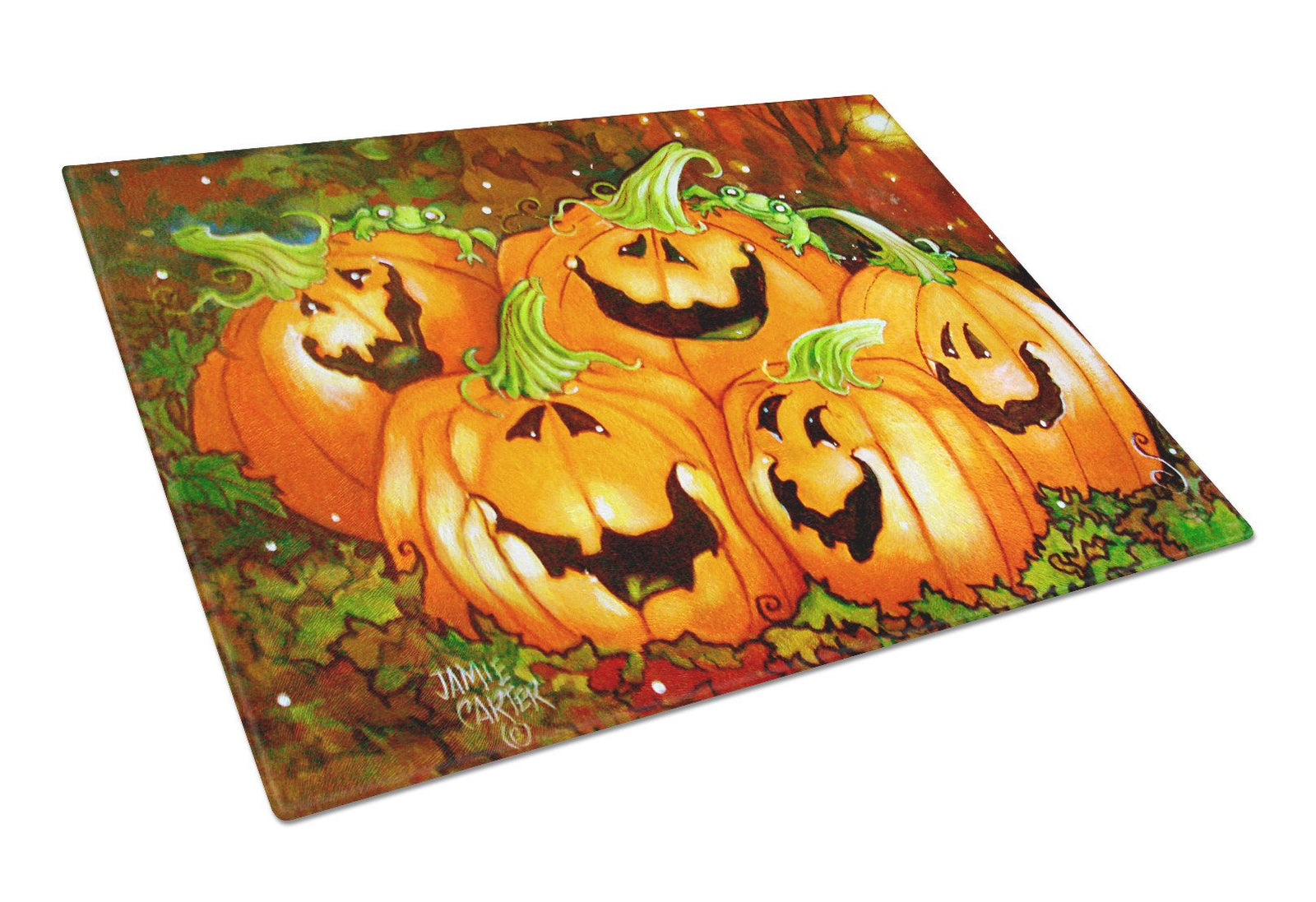 Such a Glowing Personality Pumpkin Halloween Glass Cutting Board Large PJC1071LCB by Caroline's Treasures