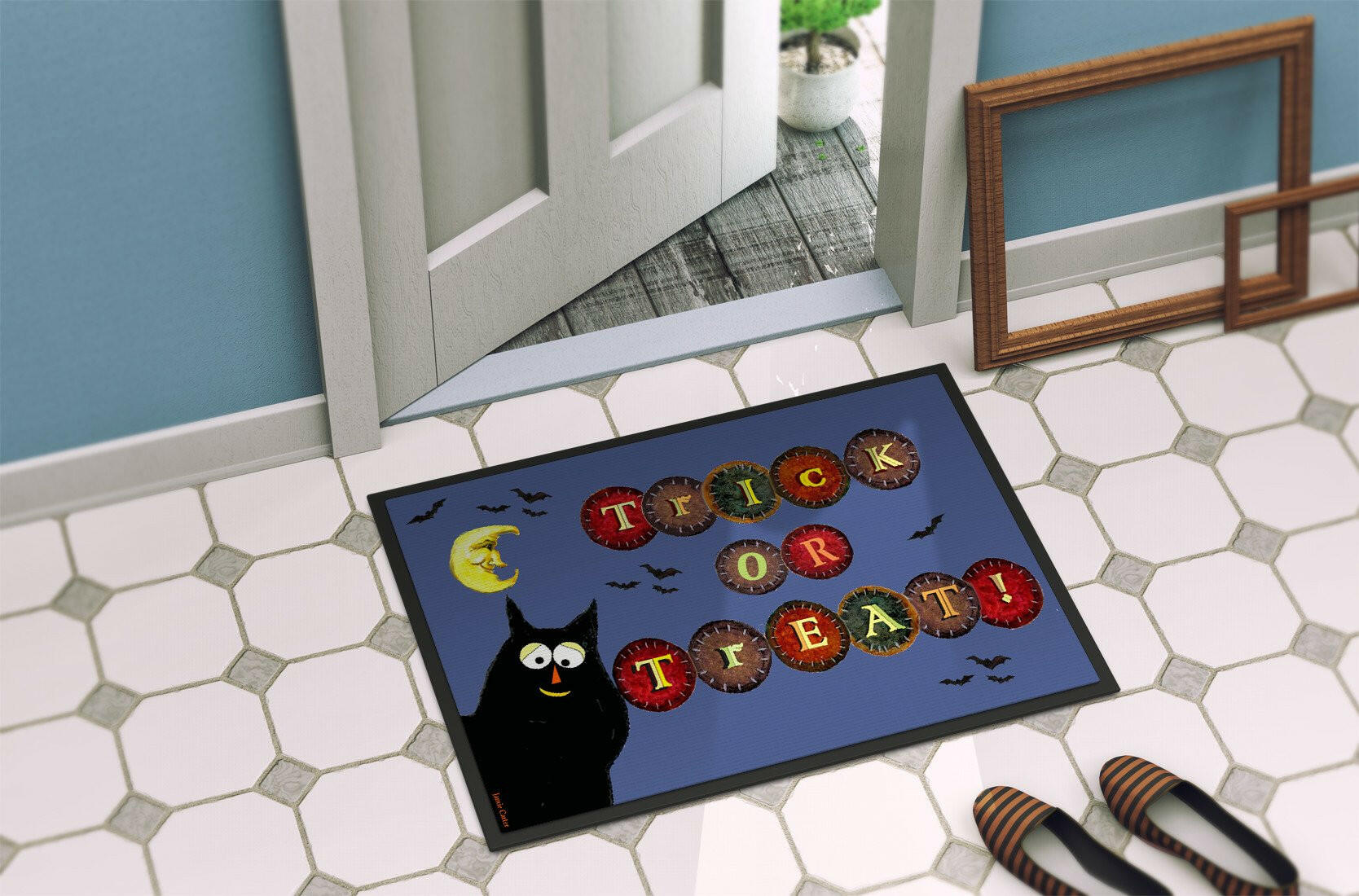 Trick or Treat Kitty Halloween Indoor or Outdoor Mat 24x36 PJC1073JMAT - the-store.com