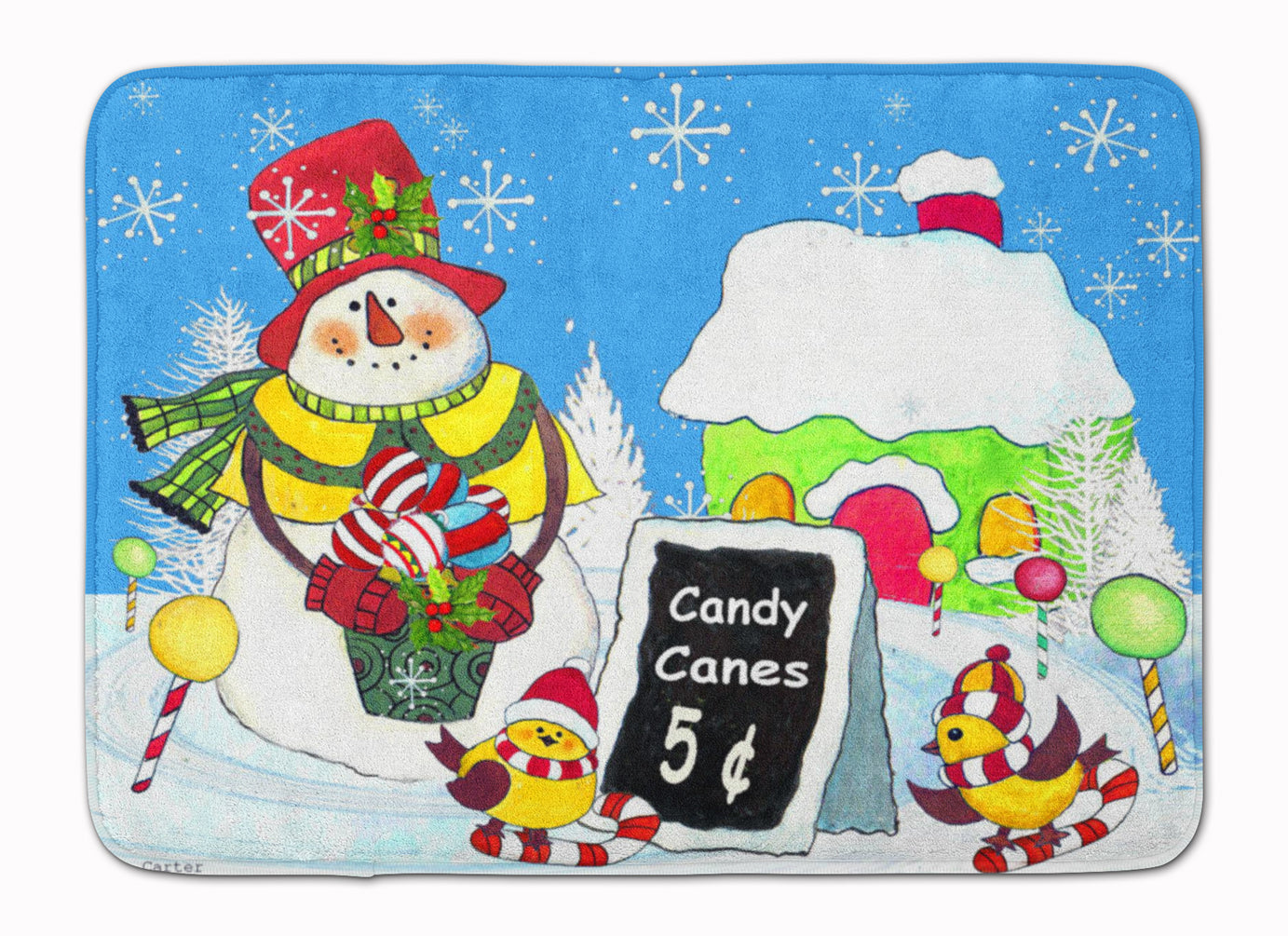 Candy Canes for Sale Snowman Machine Washable Memory Foam Mat PJC1076RUG - the-store.com
