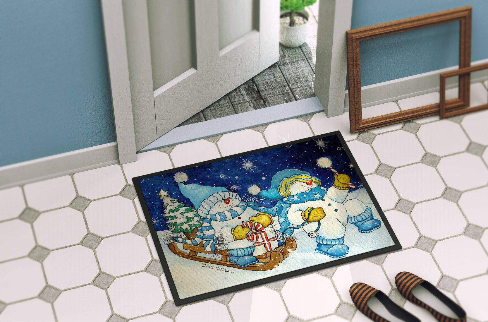 Celebrate the Season of Wonder Snowman Indoor or Outdoor Mat 24x36 PJC1077JMAT - the-store.com