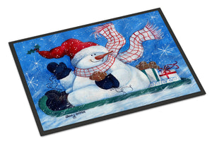 Come Ride With Me Snowman Indoor or Outdoor Mat 24x36 PJC1078JMAT - the-store.com
