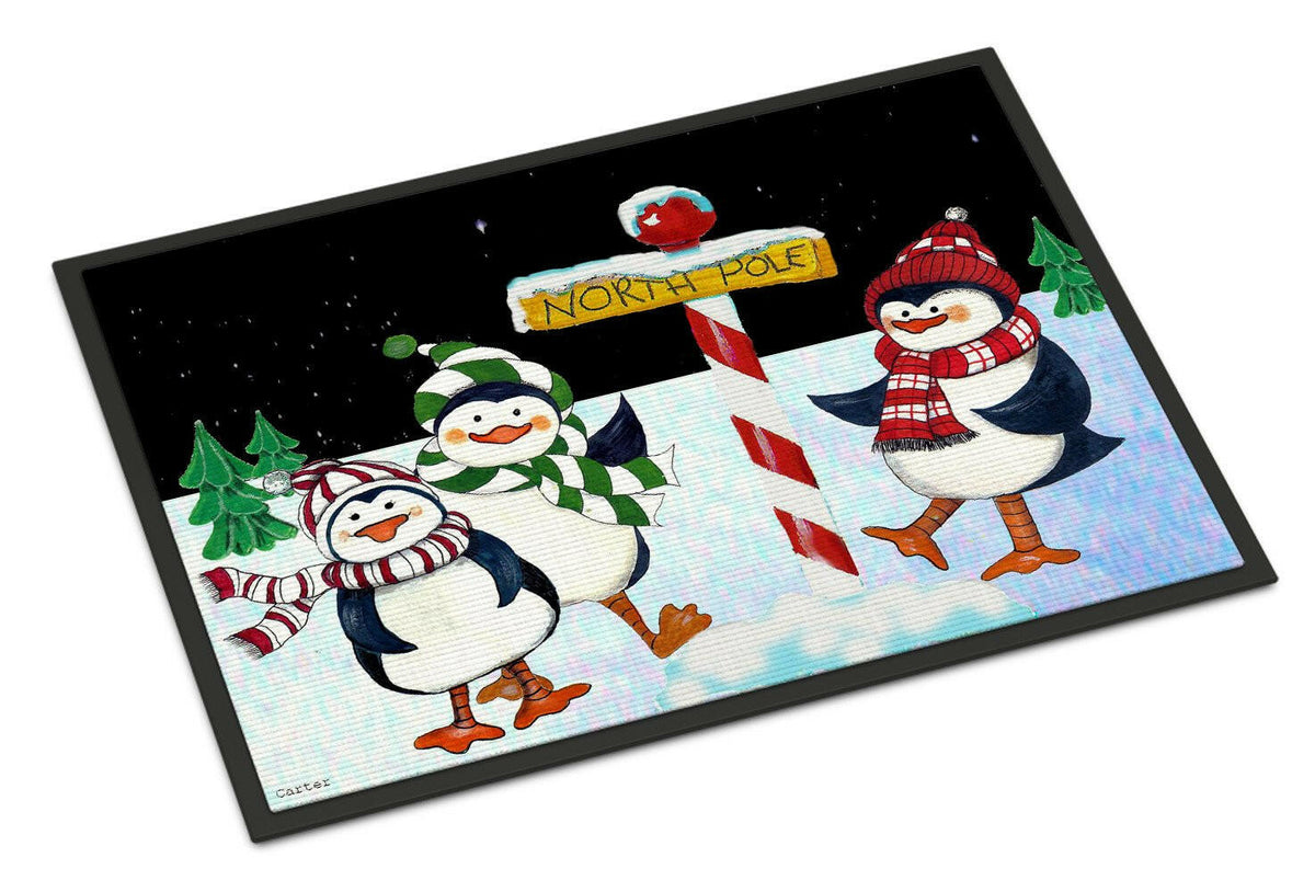 North Pole Welcomes You Penguins Indoor or Outdoor Mat 18x27 PJC1082MAT - the-store.com