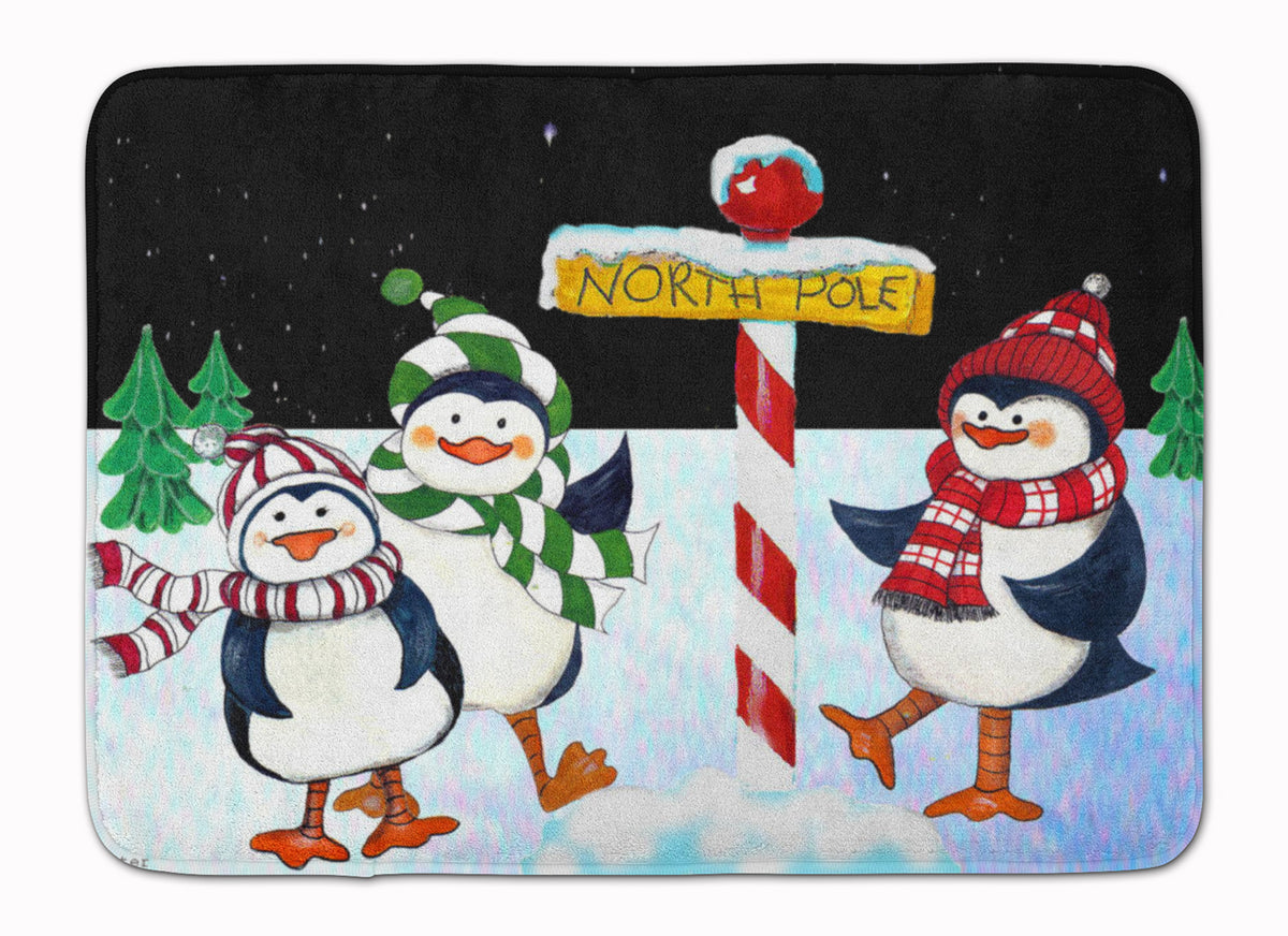 North Pole Welcomes You Penguins Machine Washable Memory Foam Mat PJC1082RUG - the-store.com