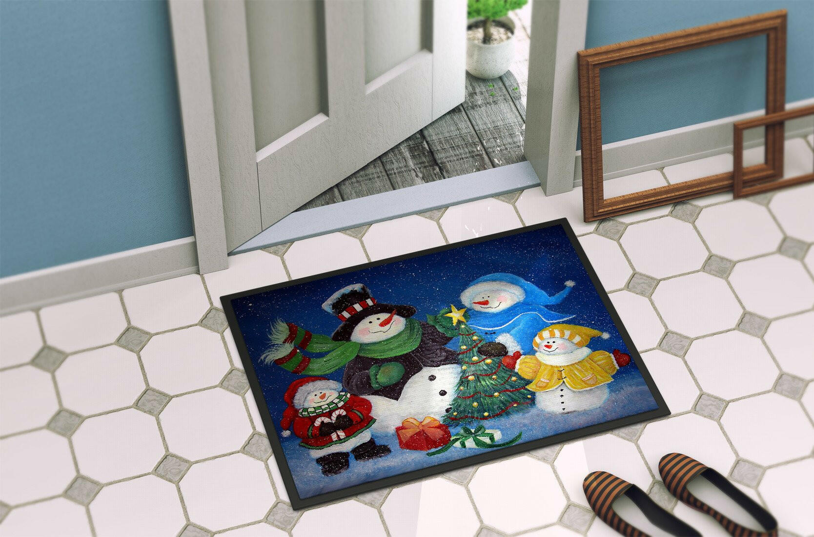 The Family Gathering Snowman Indoor or Outdoor Mat 24x36 PJC1086JMAT - the-store.com