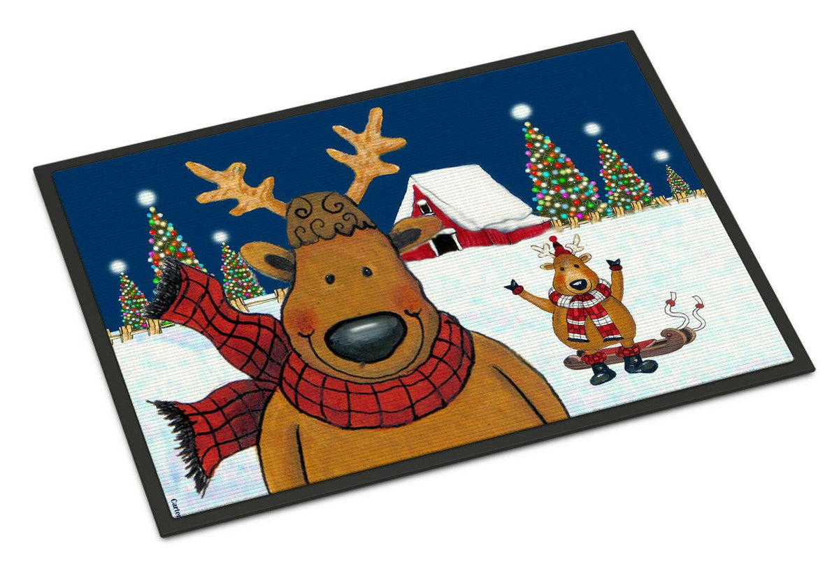 The Tree Famers Reindeer Christmas Indoor or Outdoor Mat 18x27 PJC1088MAT - the-store.com