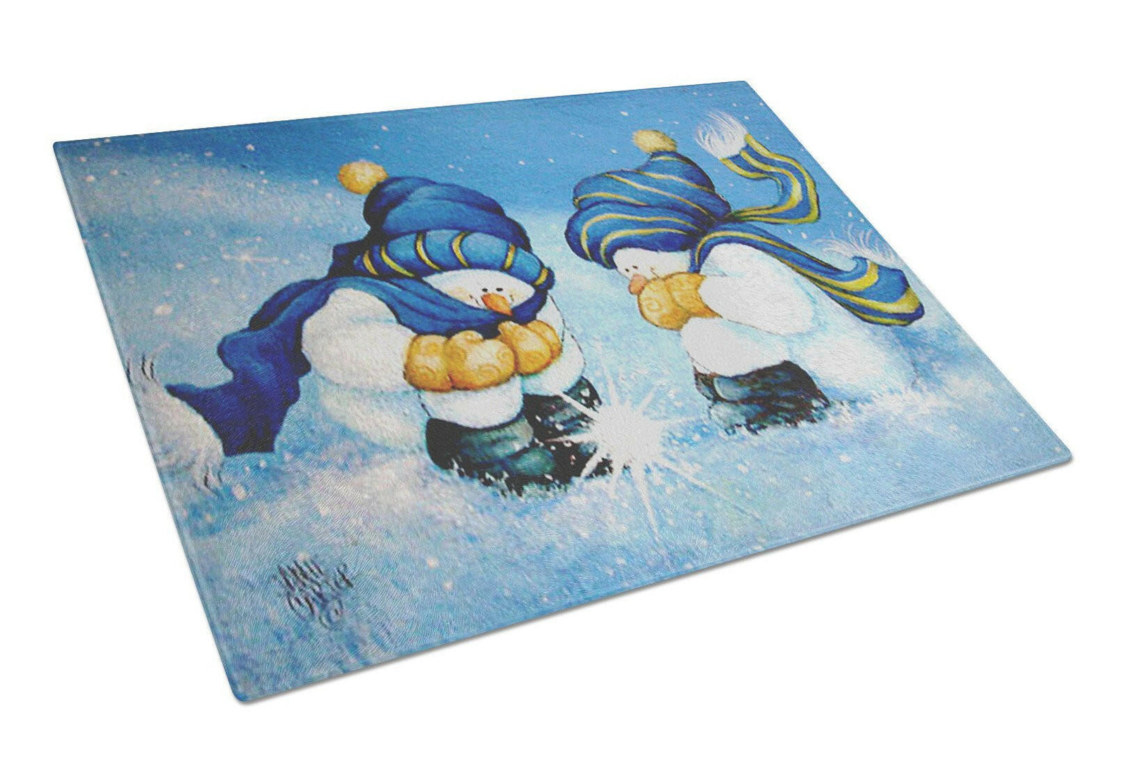 We Believe in Magic Snowman Glass Cutting Board Large PJC1089LCB by Caroline's Treasures