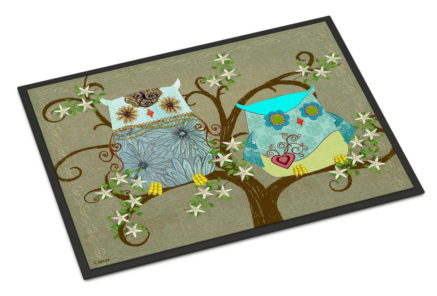 The Friendly Ladies Owl Indoor or Outdoor Mat 18x27 PJC1094MAT - the-store.com