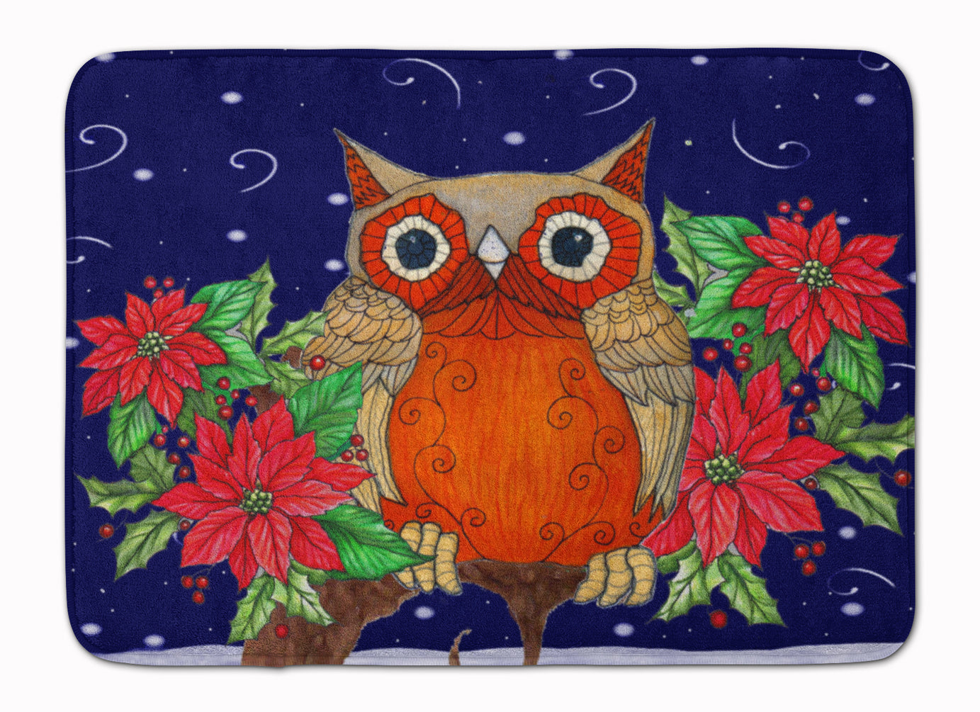 Whose Happy Holidays Owl Machine Washable Memory Foam Mat PJC1097RUG - the-store.com