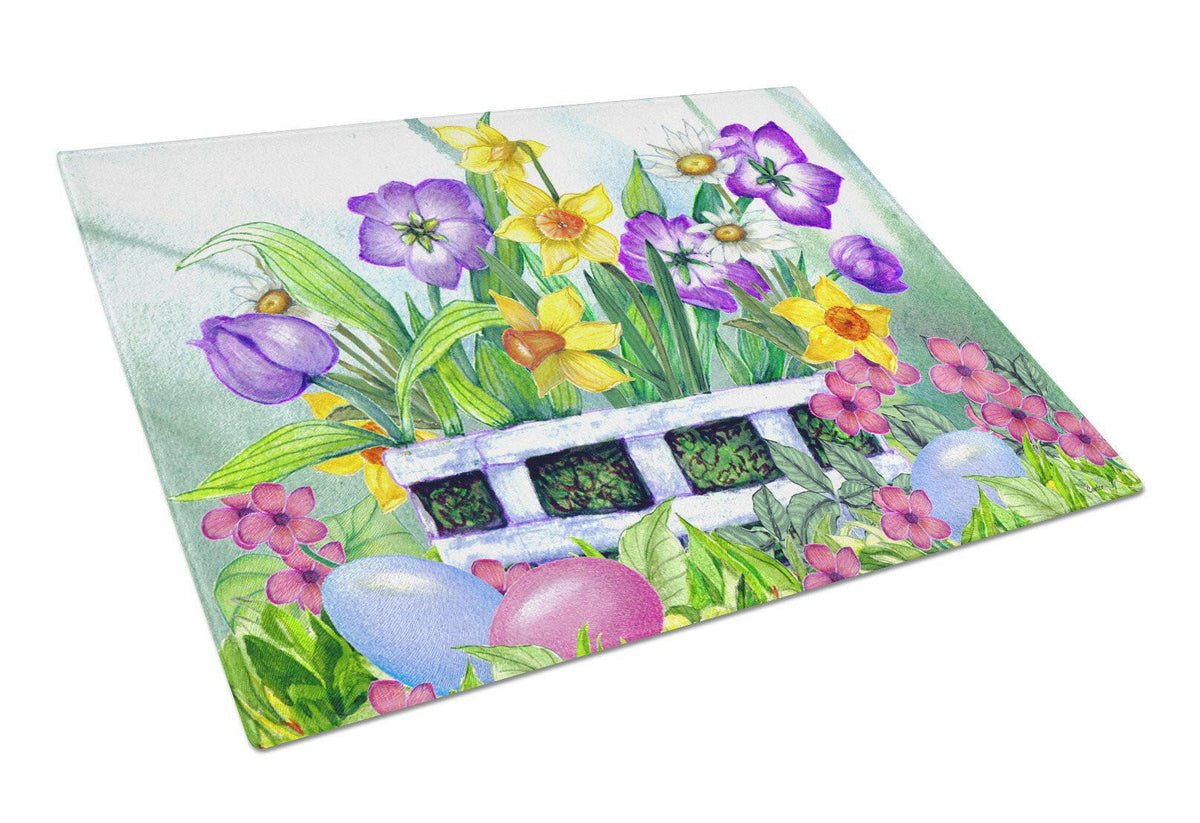 Finding Easter Eggs Glass Cutting Board Large PJC1099LCB by Caroline&#39;s Treasures