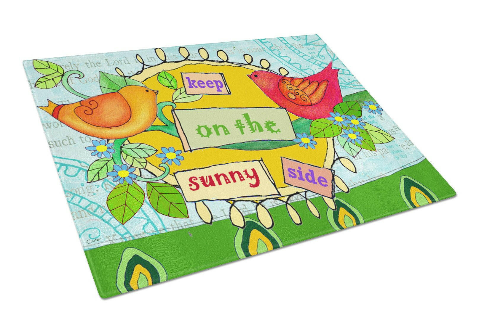 Keep on the Sunny Side Glass Cutting Board Large PJC1100LCB by Caroline's Treasures