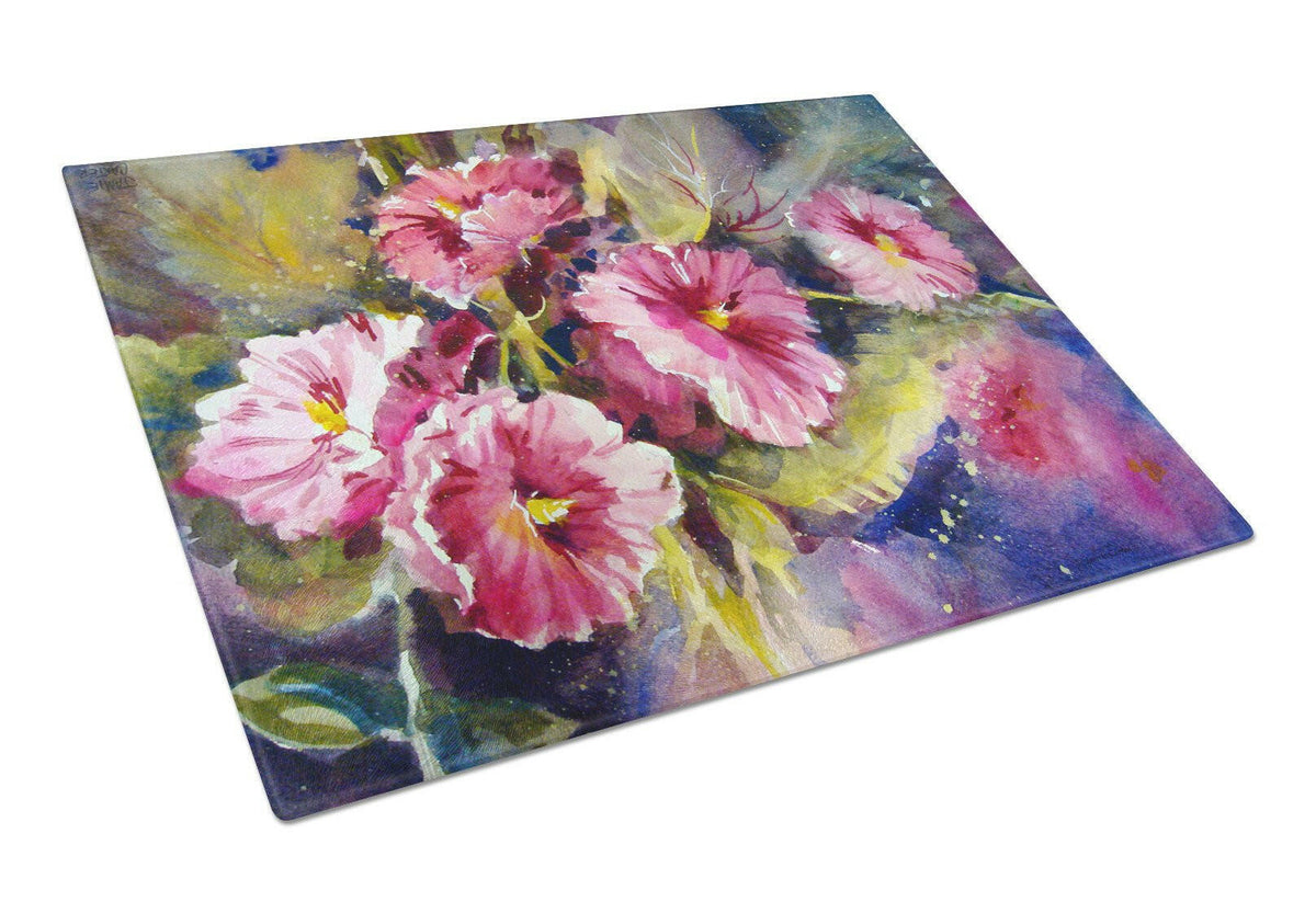 April Showers Bring Spring Flowers Glass Cutting Board Large PJC1106LCB by Caroline&#39;s Treasures