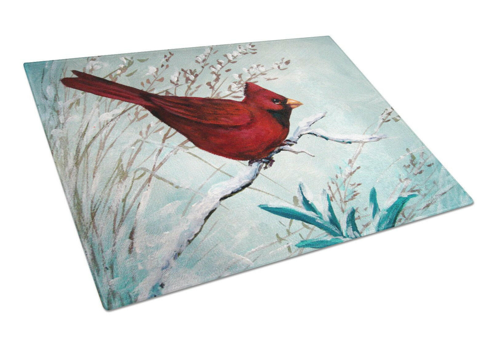 Cardinal Winter Red Bird Glass Cutting Board Large PJC1110LCB by Caroline's Treasures