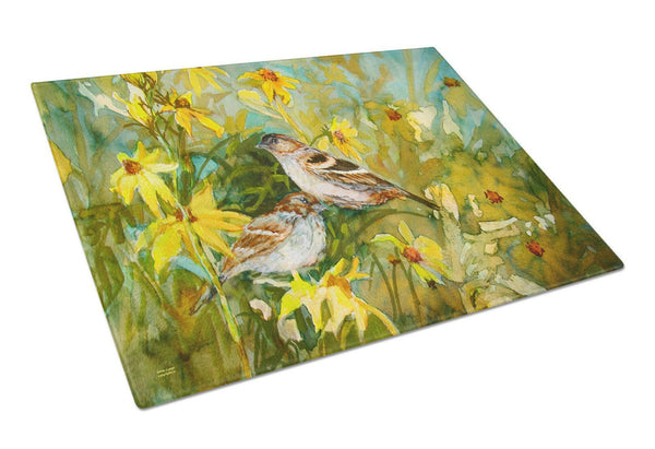 Sparrows in the Field Glass Cutting Board Large PJC1111LCB by Caroline's Treasures