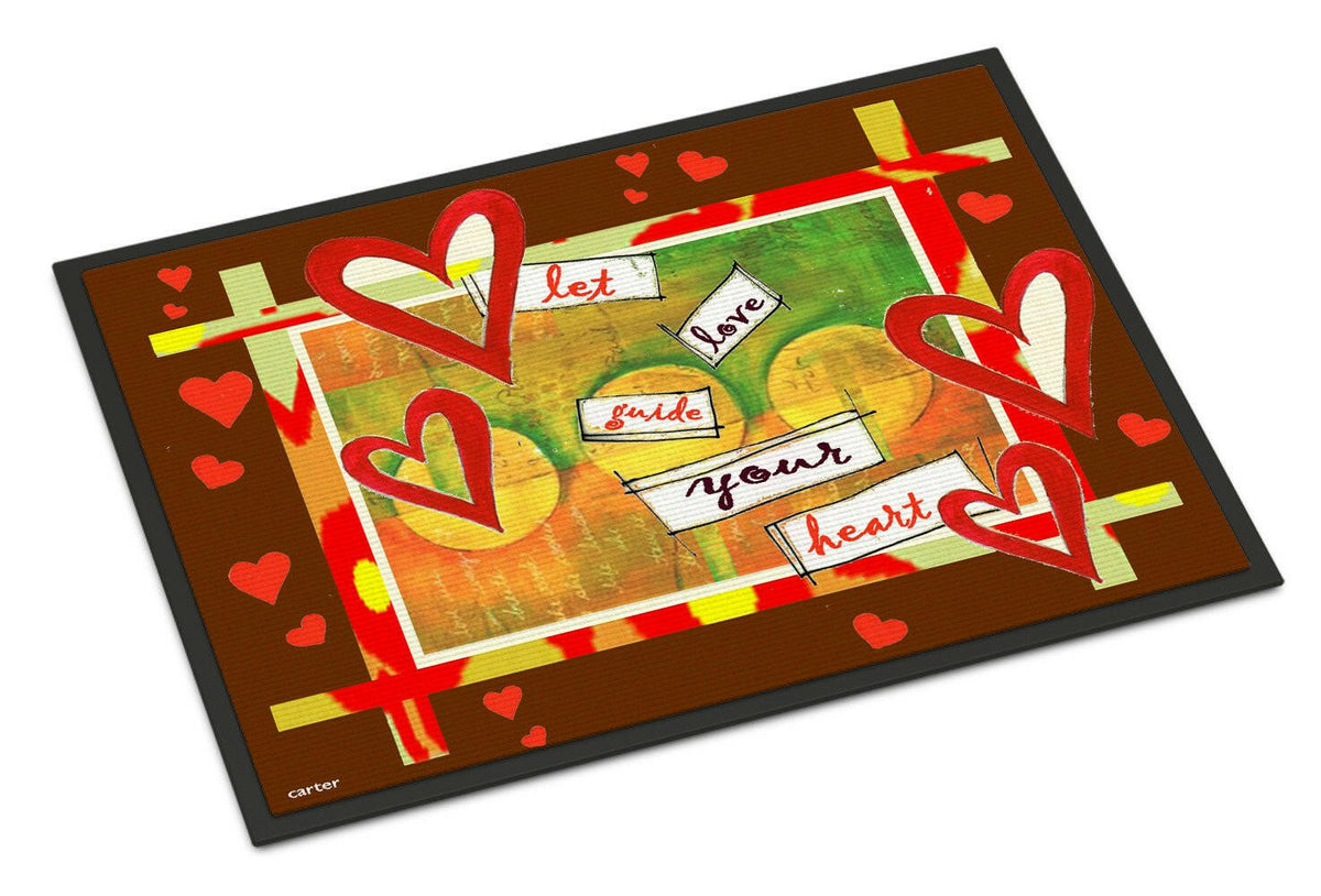 Let Love Guide Your Heart Valentine&#39;s Day Indoor or Outdoor Mat 18x27 PJC1113MAT - the-store.com
