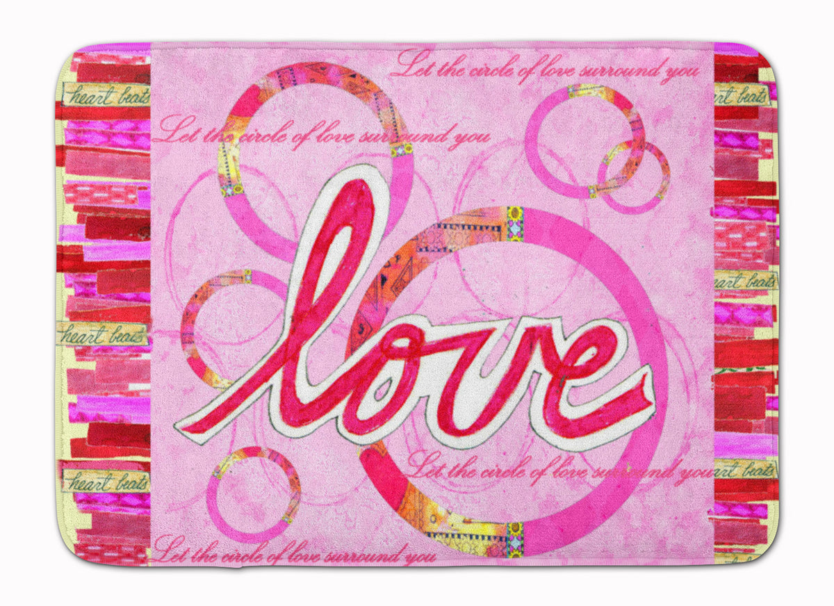 Love is a Circle Valentine&#39;s Day Machine Washable Memory Foam Mat PJC1115RUG - the-store.com