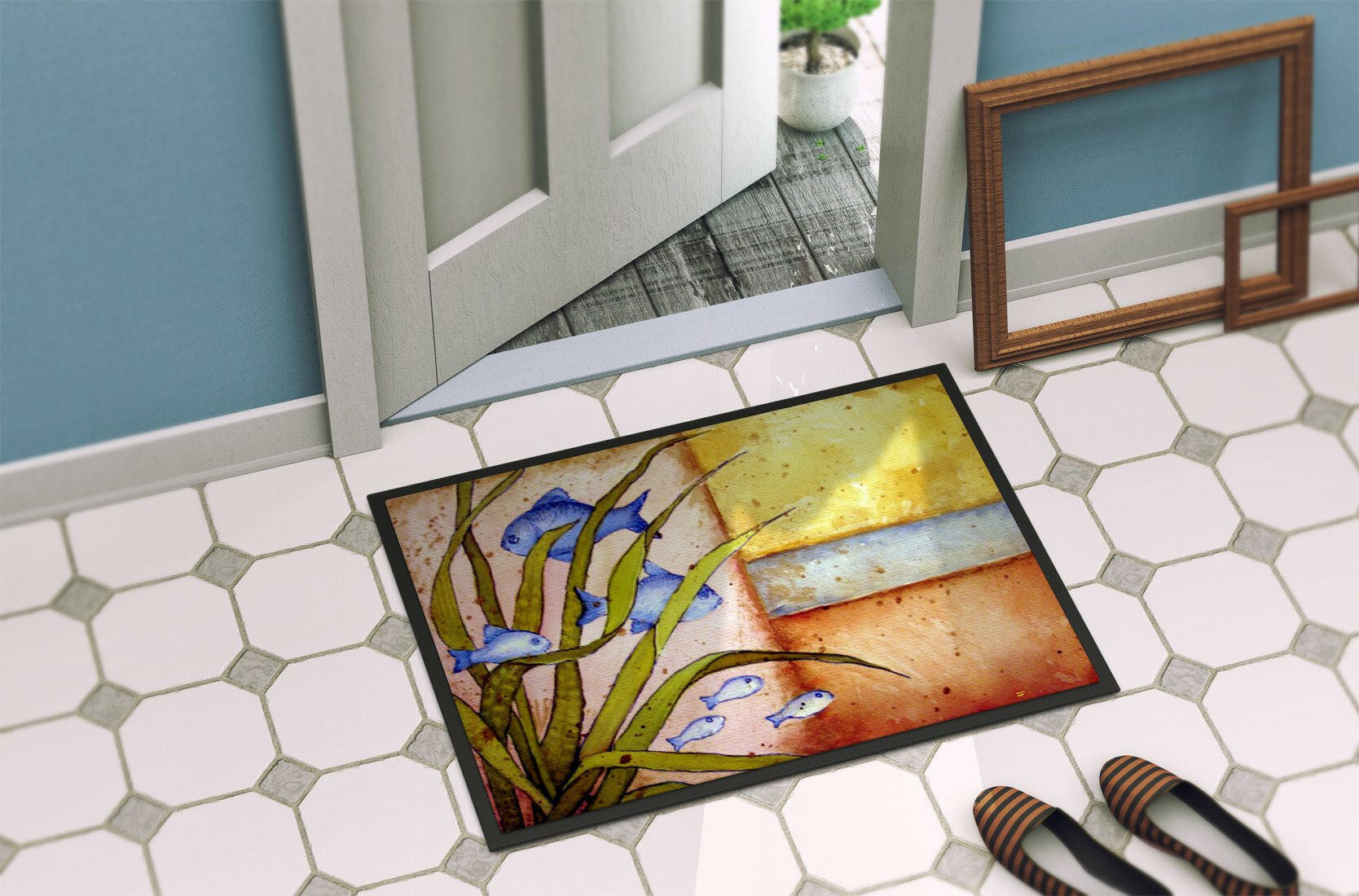 Message From The Sea Fishes Indoor or Outdoor Mat 24x36 PJC1118JMAT - the-store.com