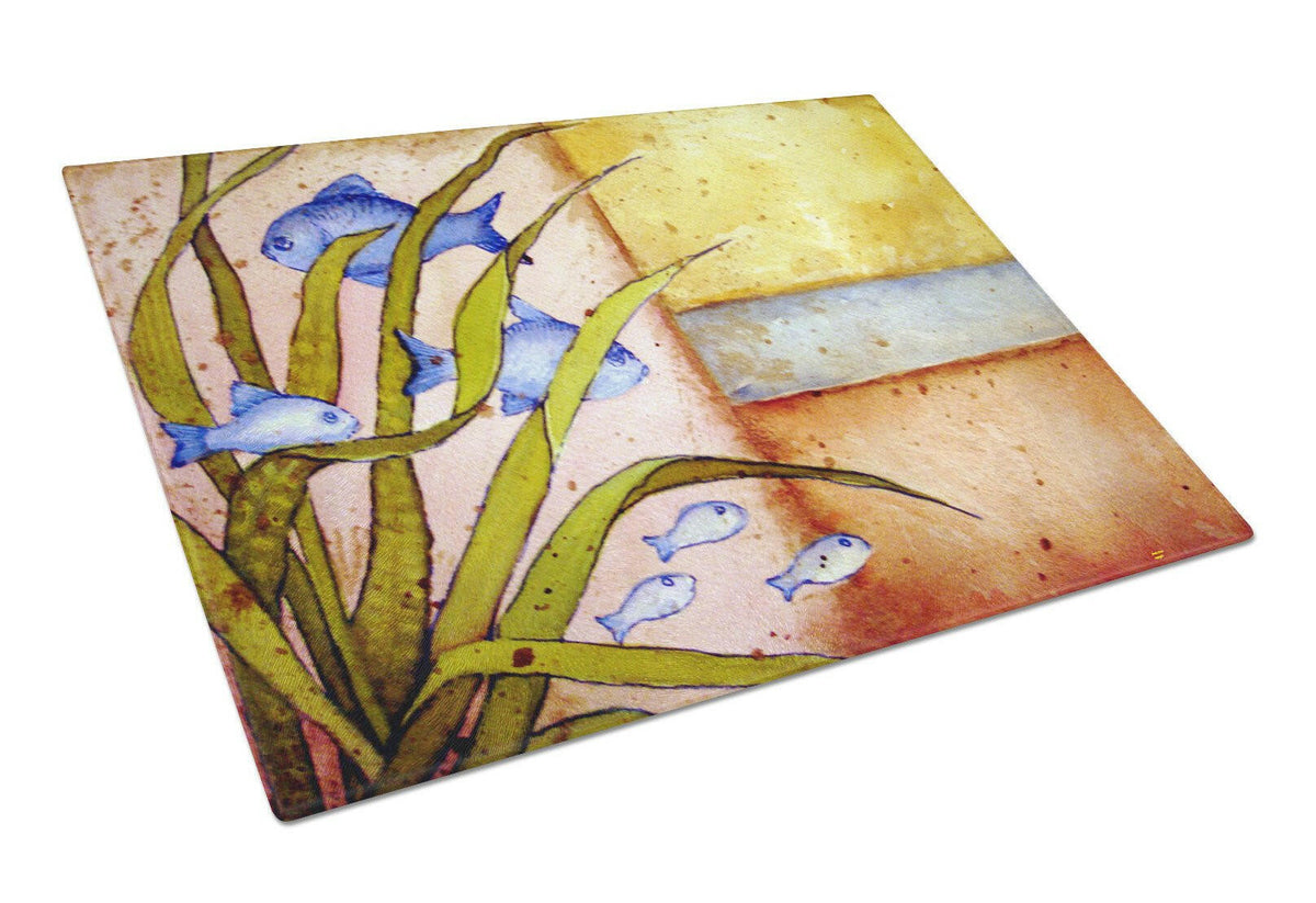 Message From The Sea Fishes Glass Cutting Board Large PJC1118LCB by Caroline&#39;s Treasures
